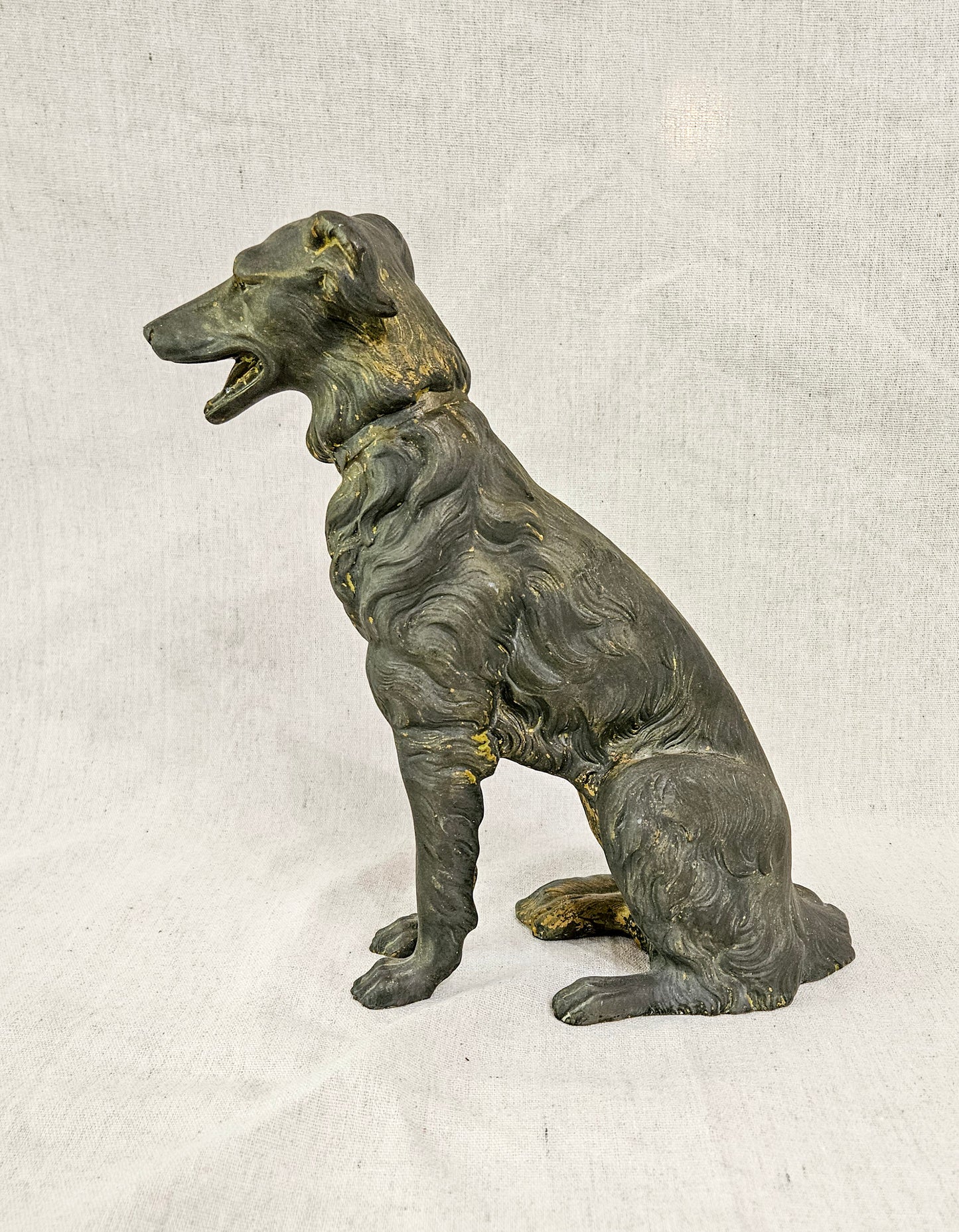 Antique Russian Wolfhound/Borzoi Bronze Detailed Statue
