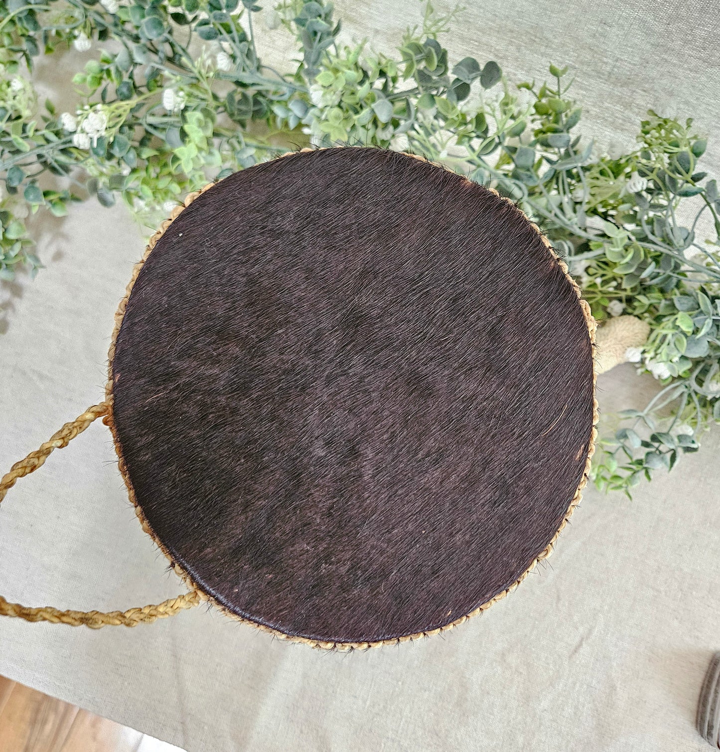 Vintage NAMUNJOLOBA UGANDA African Tribal Hide Small Drum No Rattle