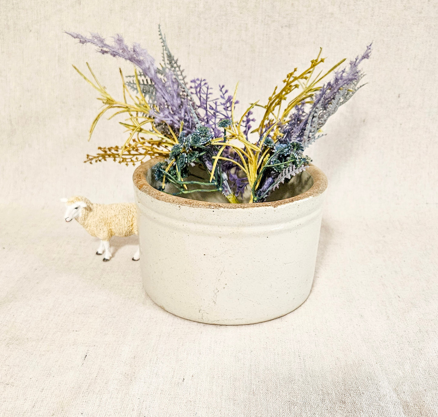 Antique Stoneware Short Crock