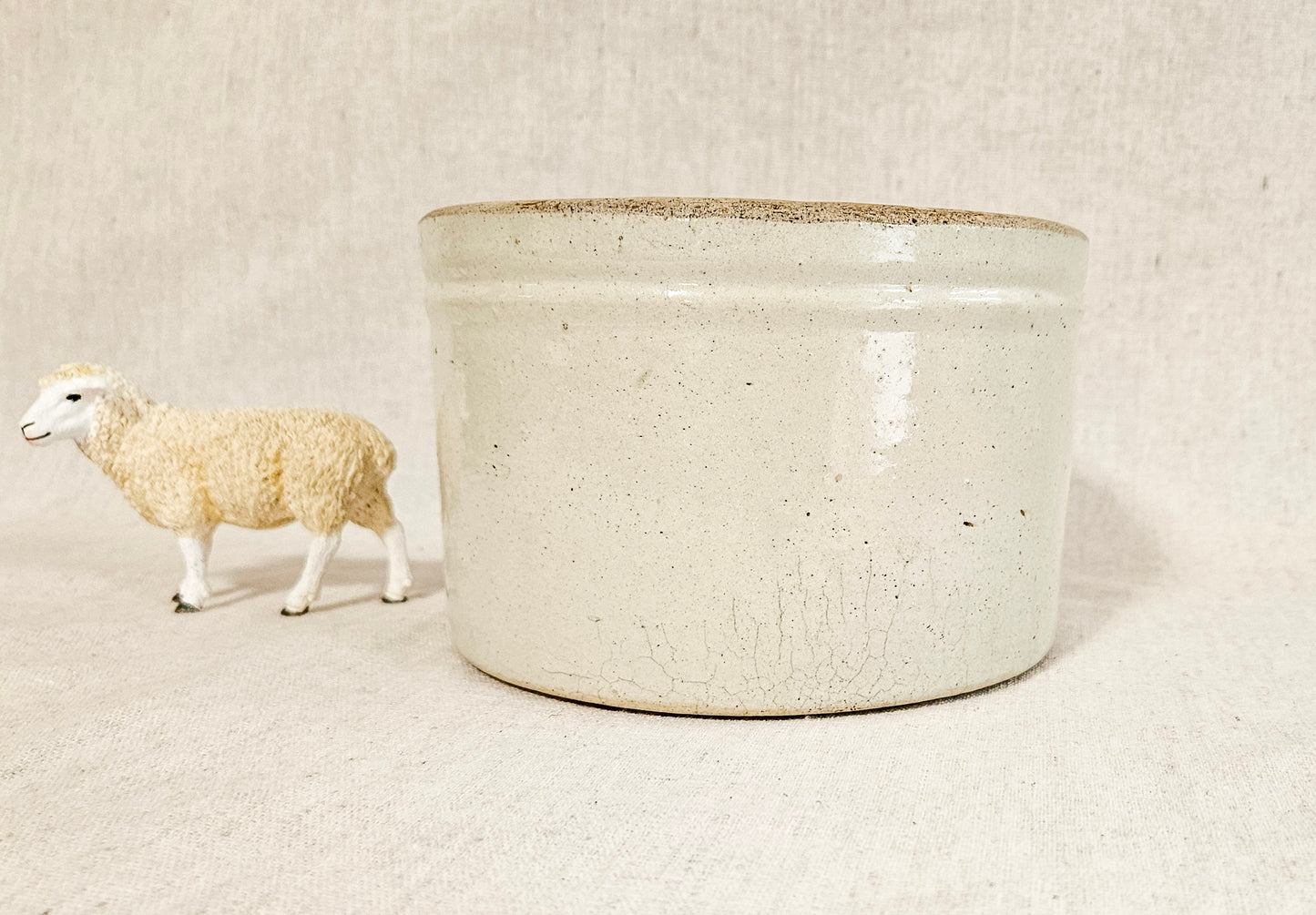 Antique Stoneware Short Crock