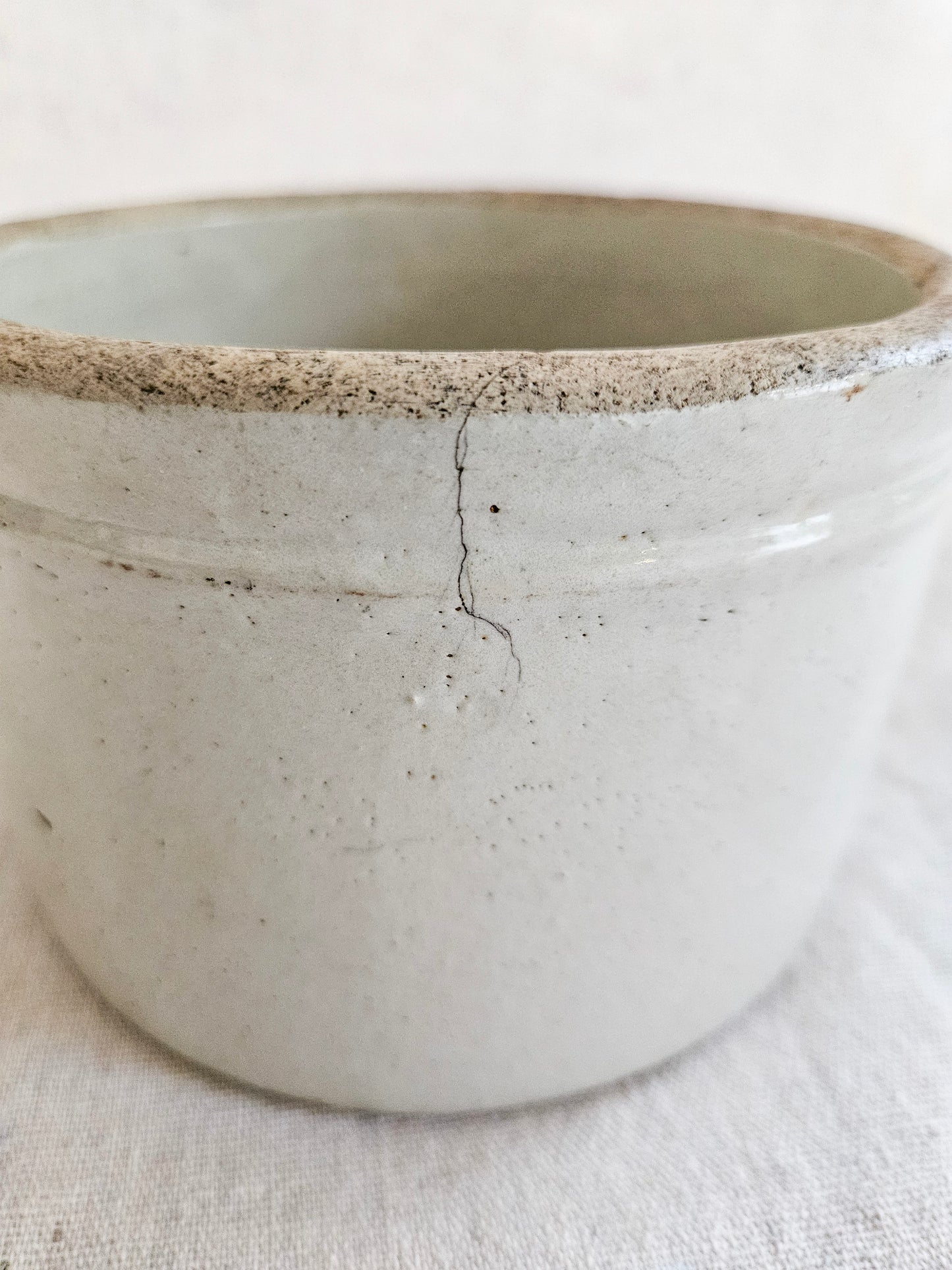 Antique Stoneware Short Crock