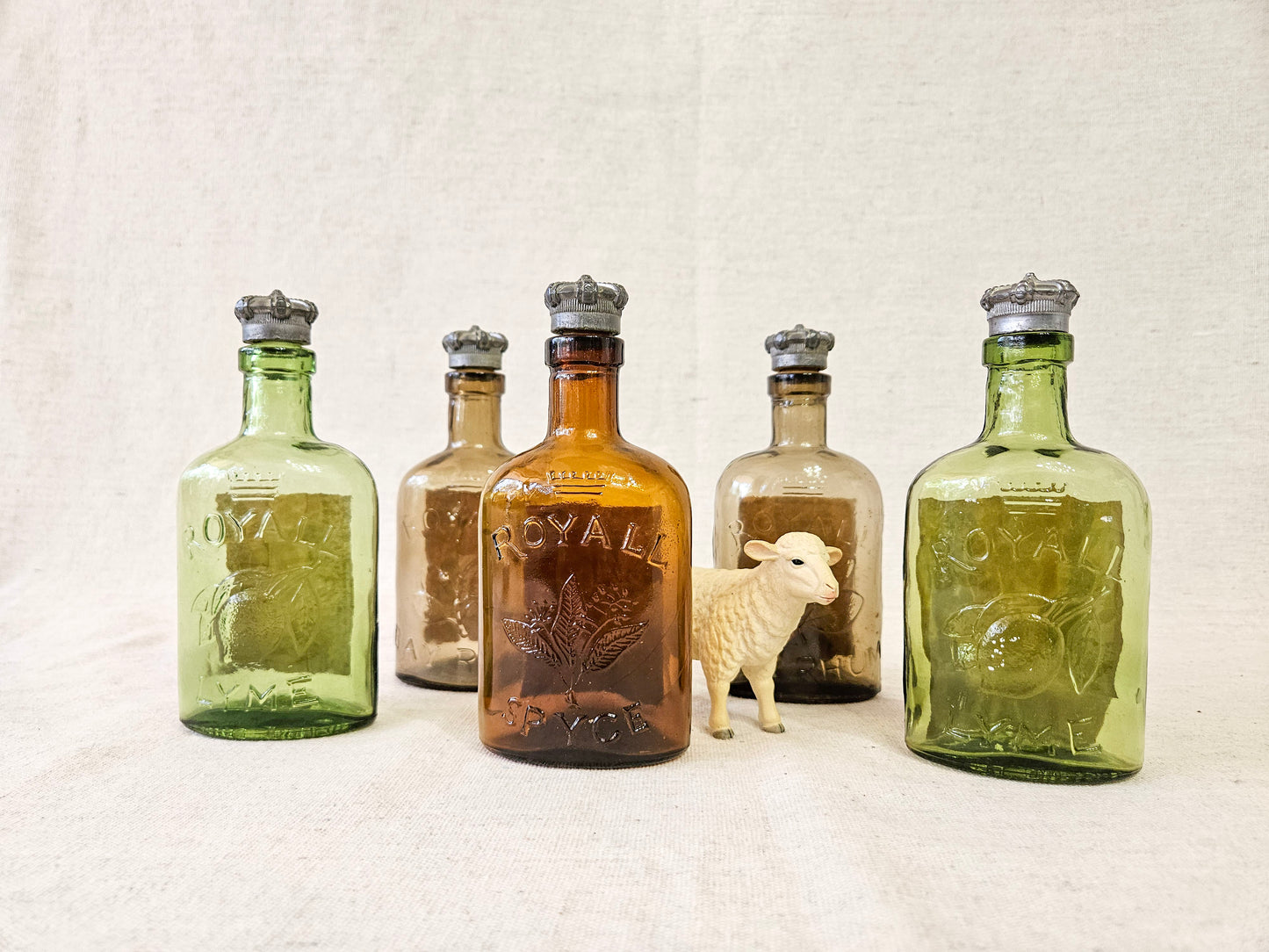 Royall Spyce, Lyme, BayRhum, Toilet Lotion Glass Bottles