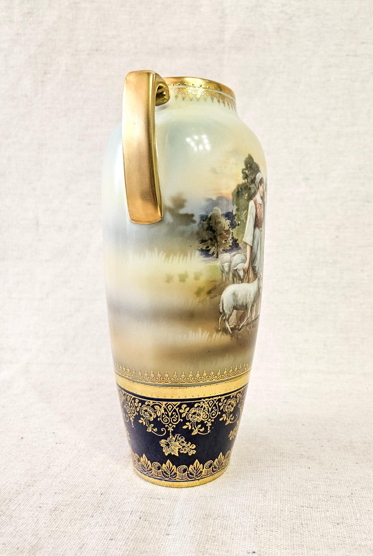 R.S. Suhl Vase Two Shepherdess in a Field