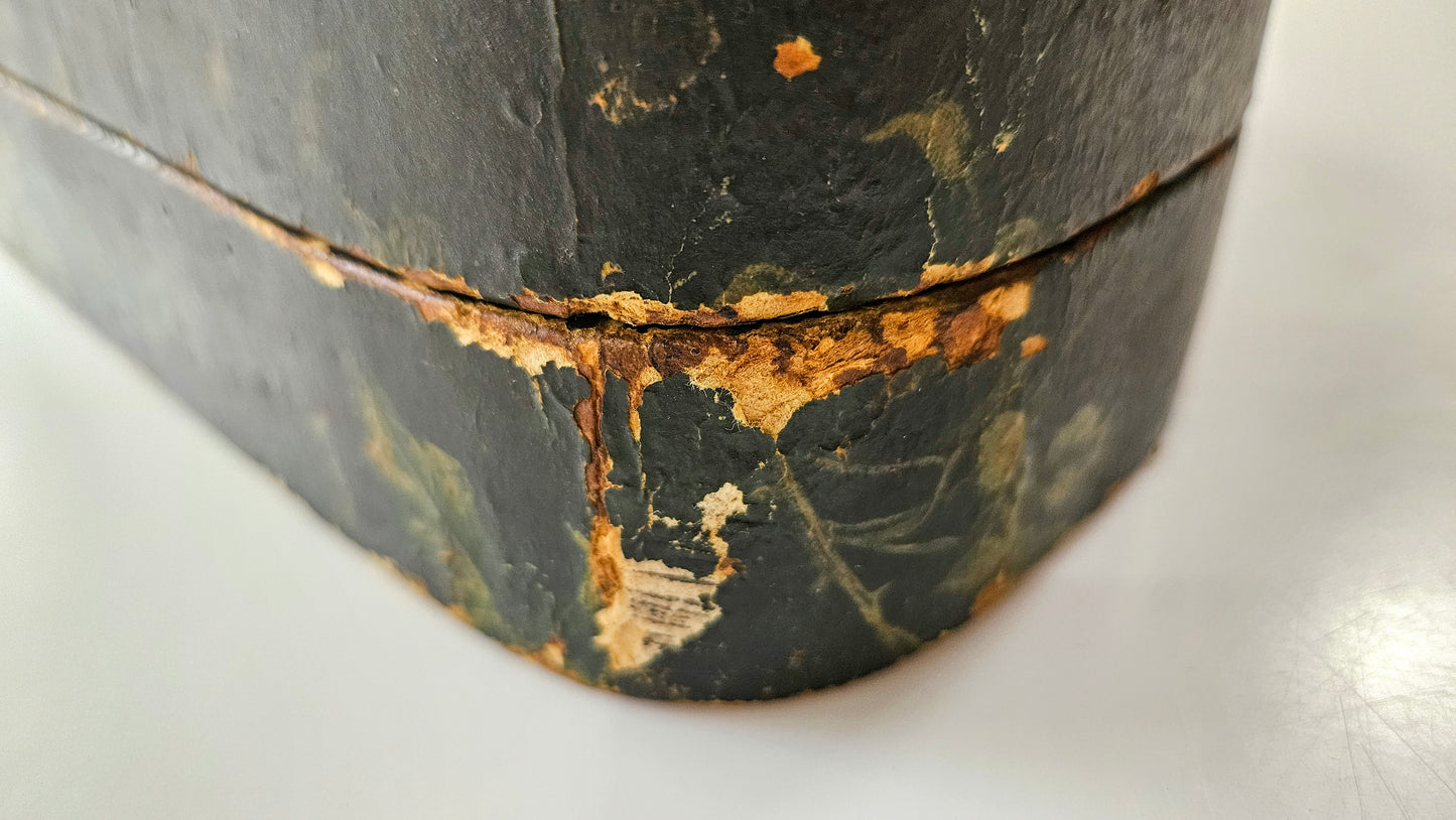 1800's Victorian Celluloid Necktie or Glove Box Cattle Scene