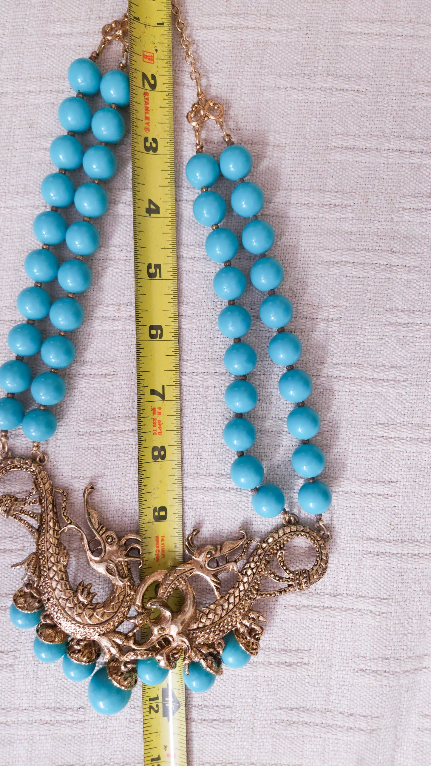 Vintage Dragon Pendant Statement Necklace