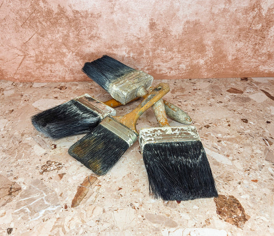 Vintage Large Wooden Handled Paint Brushes