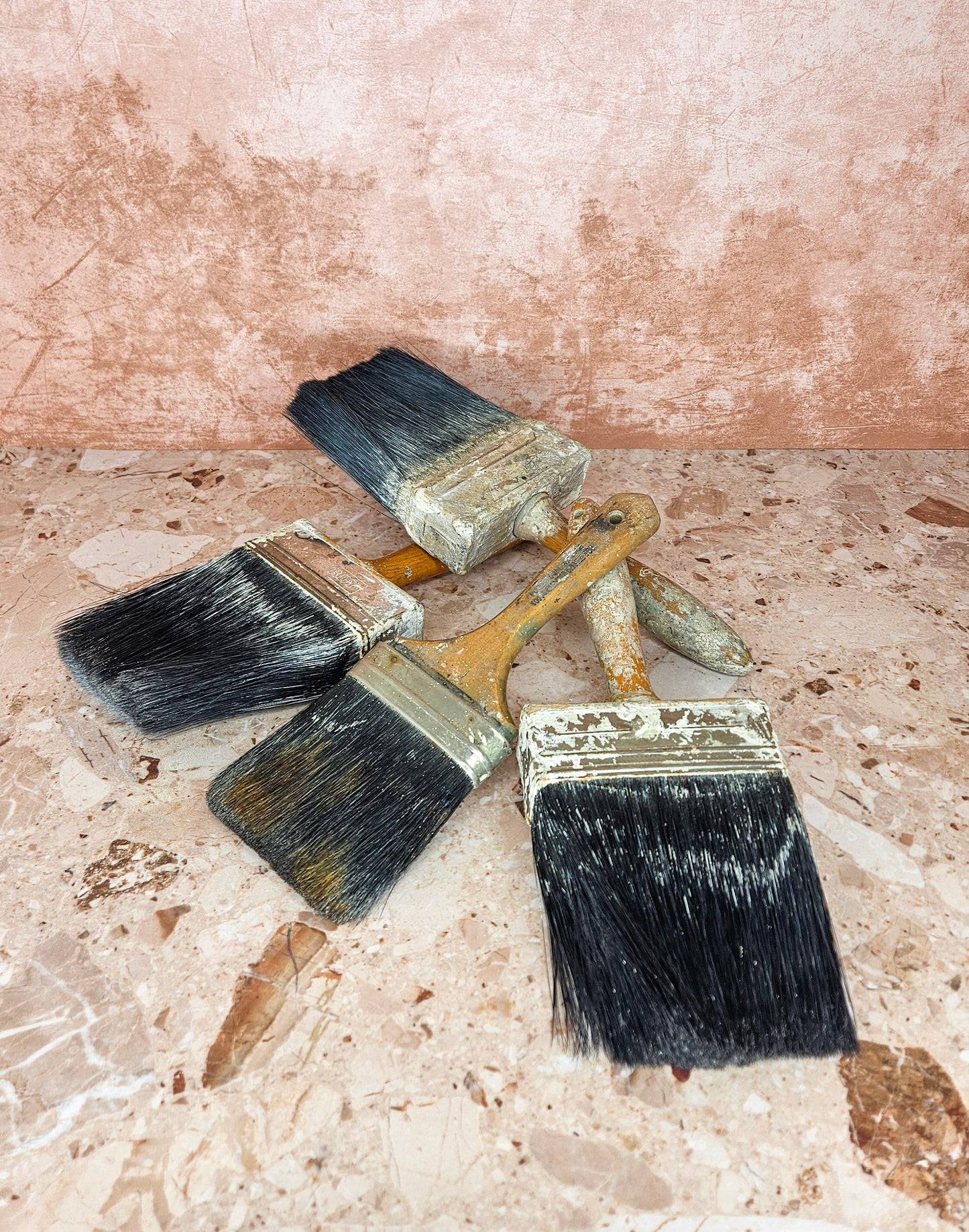 Vintage Large Wooden Handled Paint Brushes