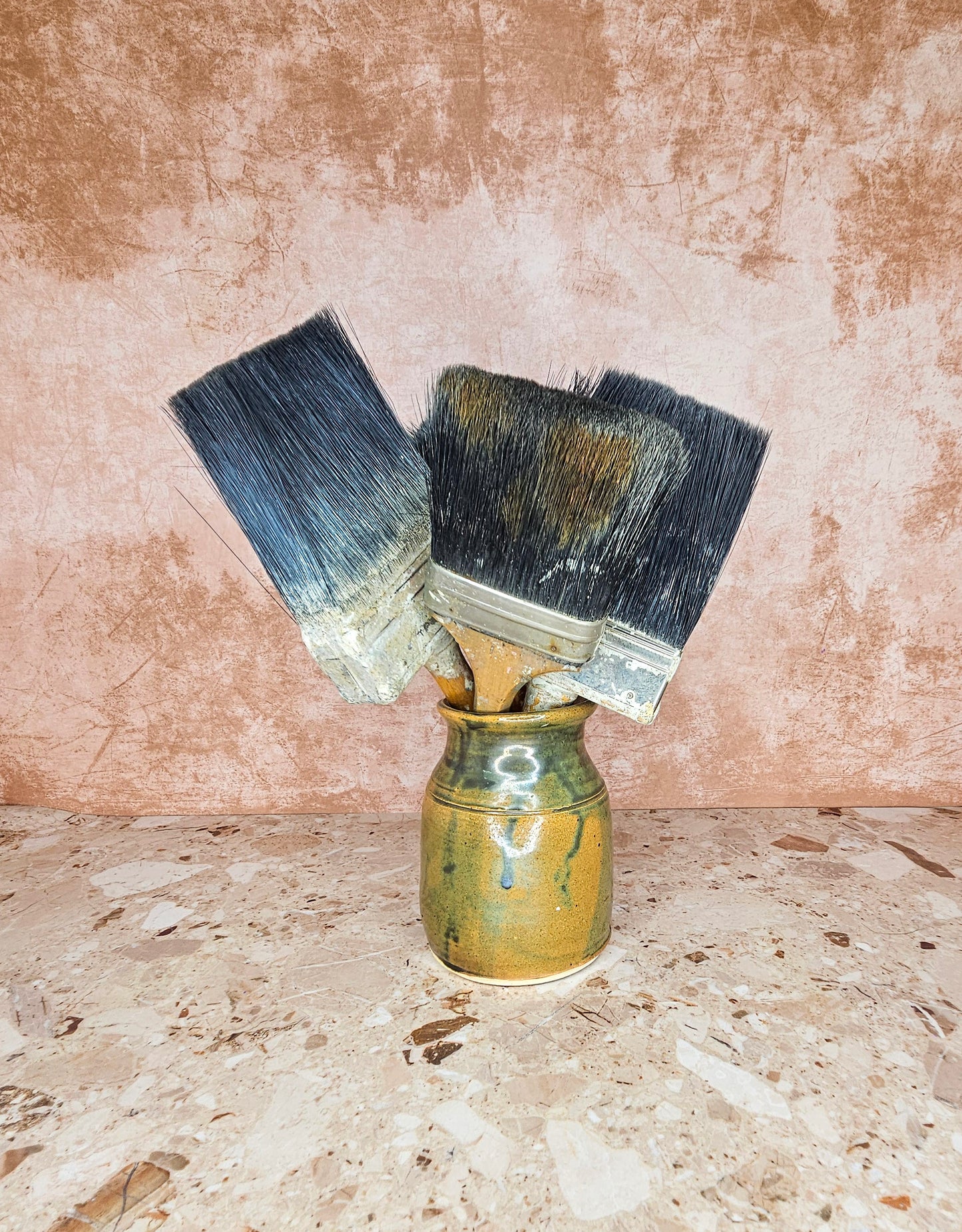 Vintage Large Wooden Handled Paint Brushes