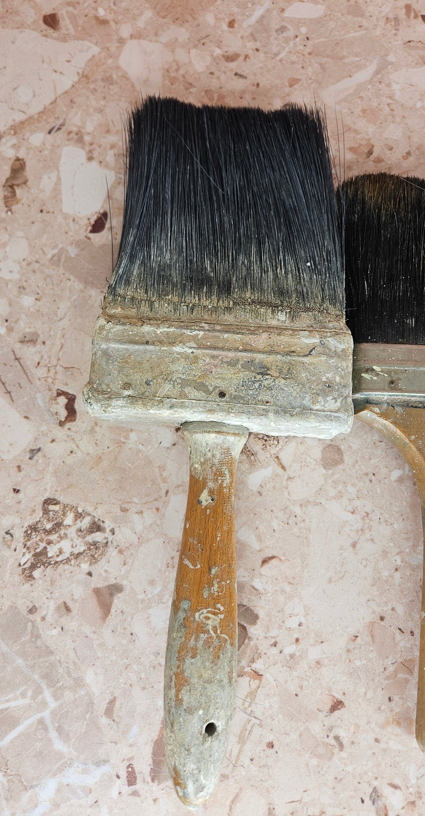 Vintage Large Wooden Handled Paint Brushes