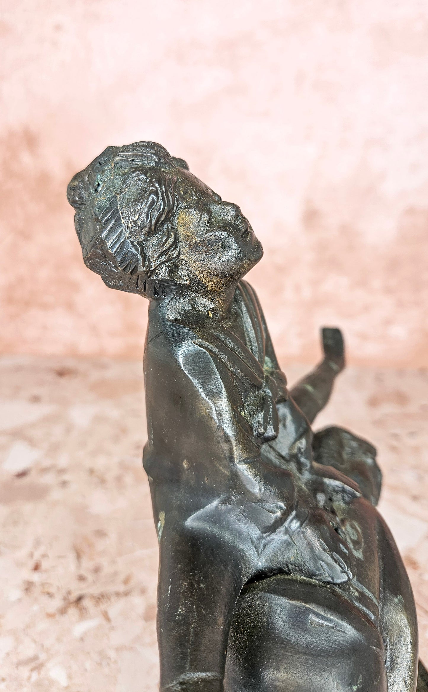 Cast Bronze Sculpture Boy and Girl Playing Leap Frog Andrea Sadek