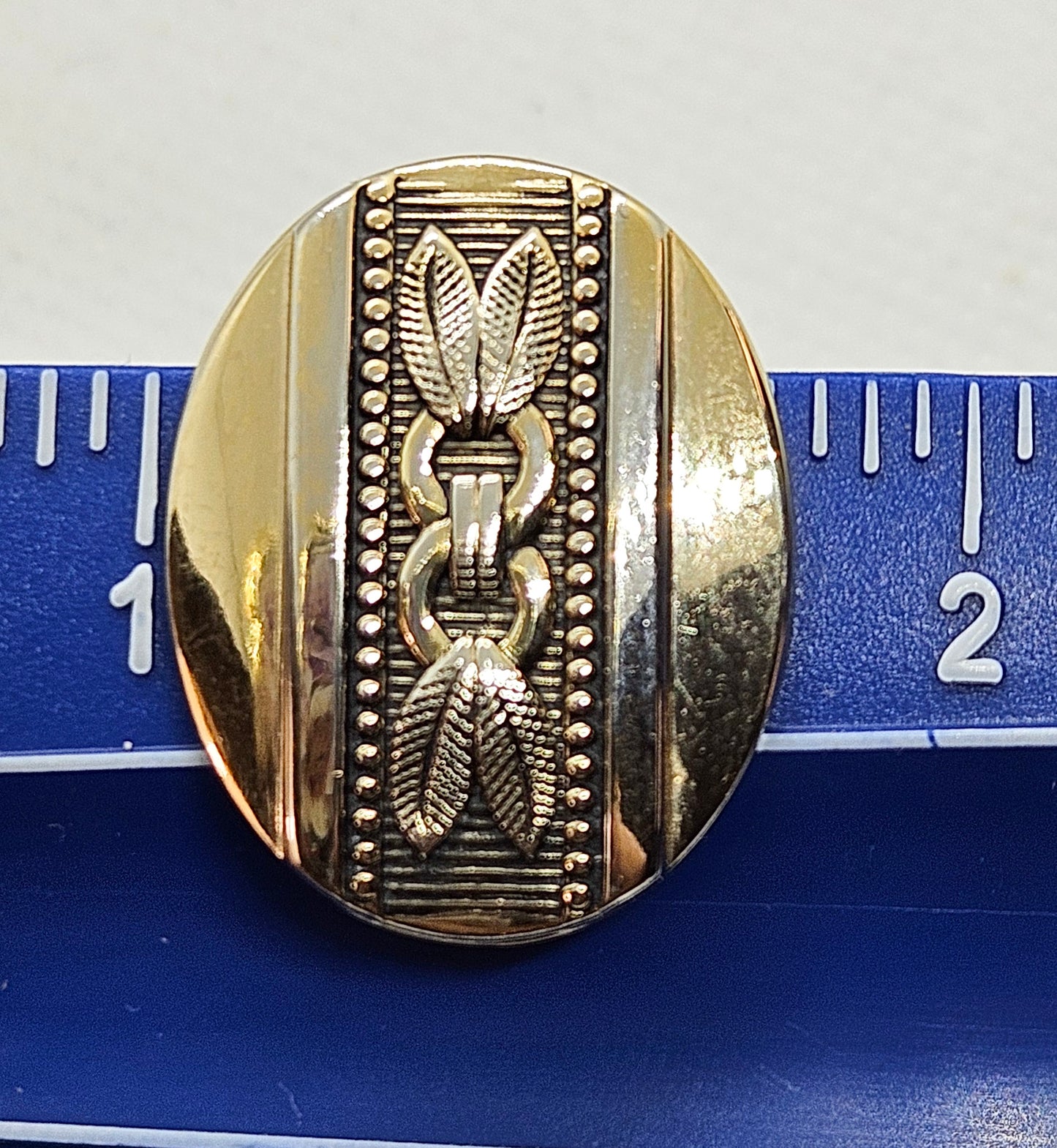 Whiting & Davis Co. Two Tone Art Deco Clip On Earrings