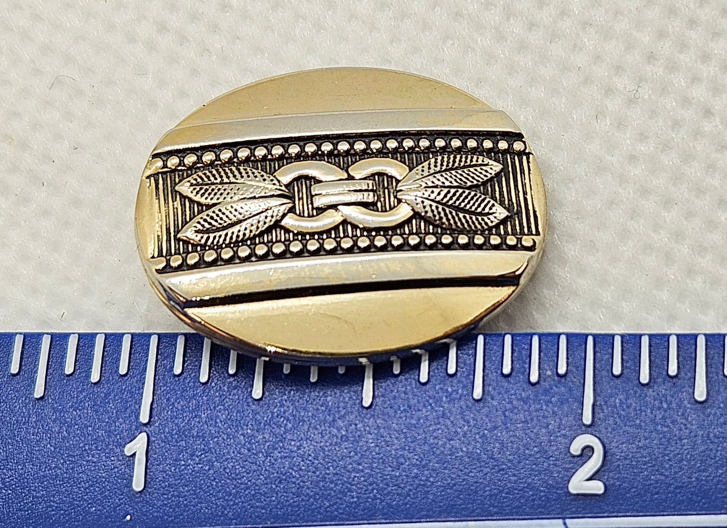 Whiting & Davis Co. Two Tone Art Deco Clip On Earrings