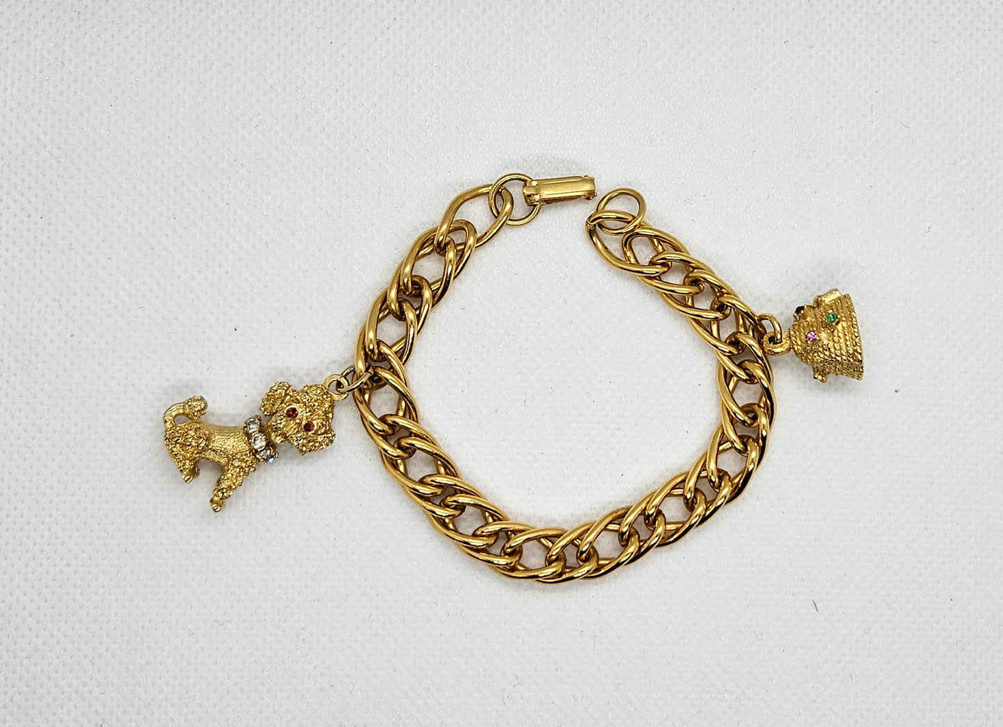 Vintage HOBCO Starter Gold tone Charm Bracelet, House of Borvani