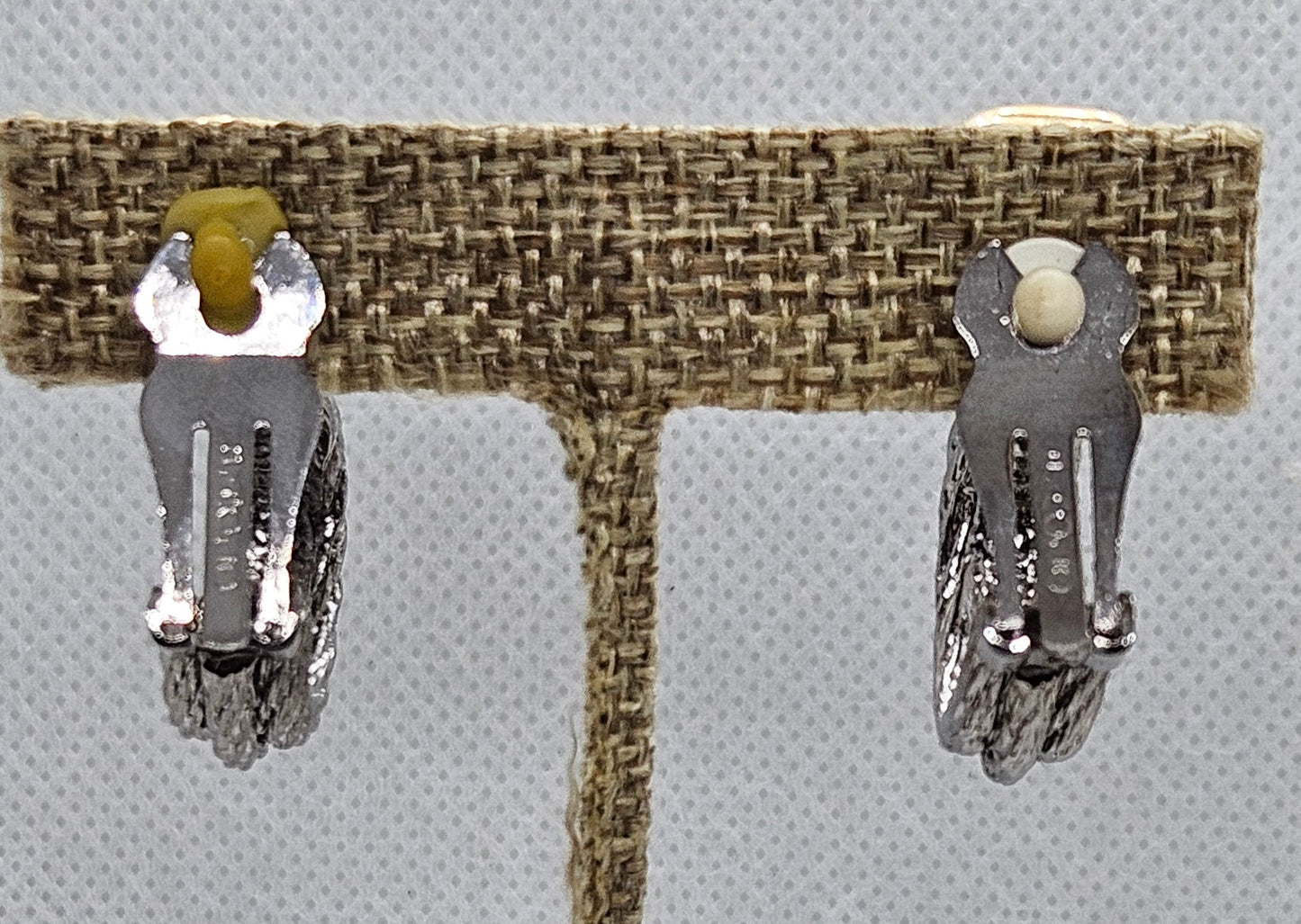 Vintage Paolo Gucci Two Tone Rope Hoop Clip On Earrings