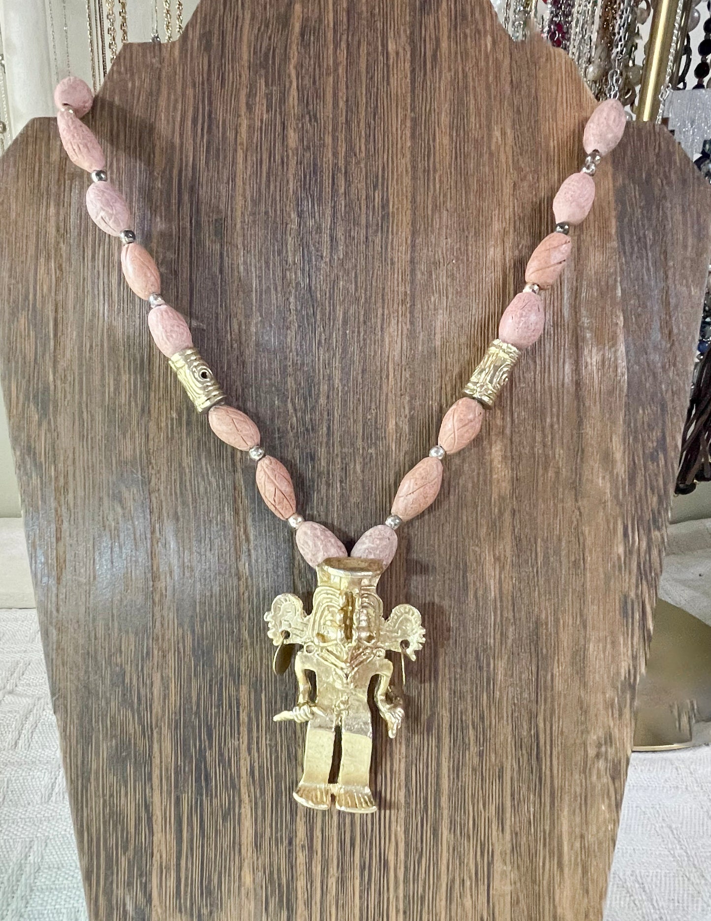 Aztec Mayan Latin Indian Tribe Warrior Shaman Pendant Necklace