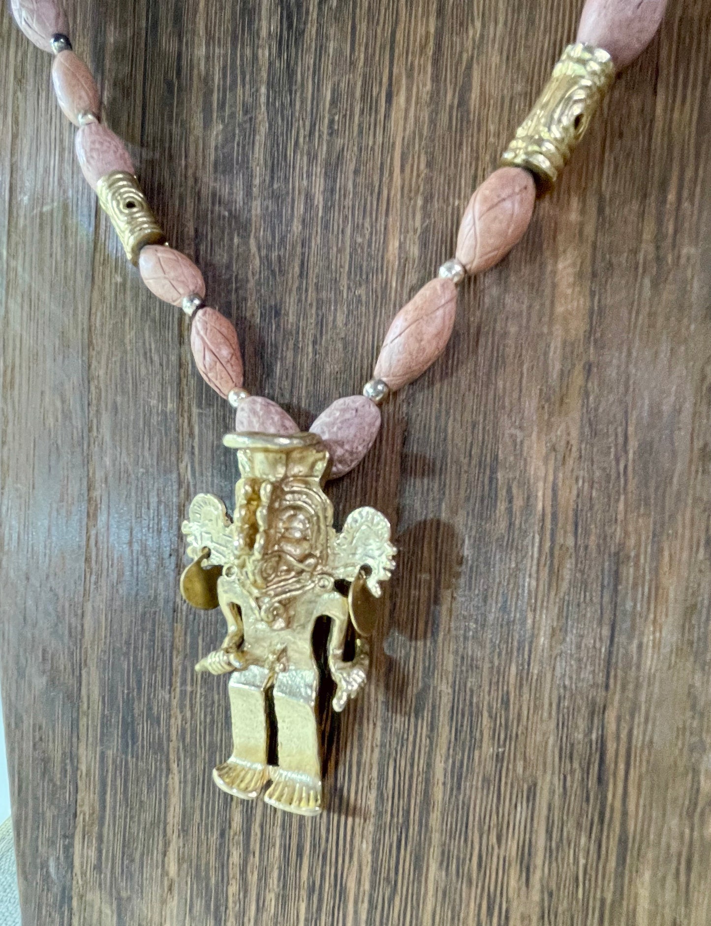 Aztec Mayan Latin Indian Tribe Warrior Shaman Pendant Necklace