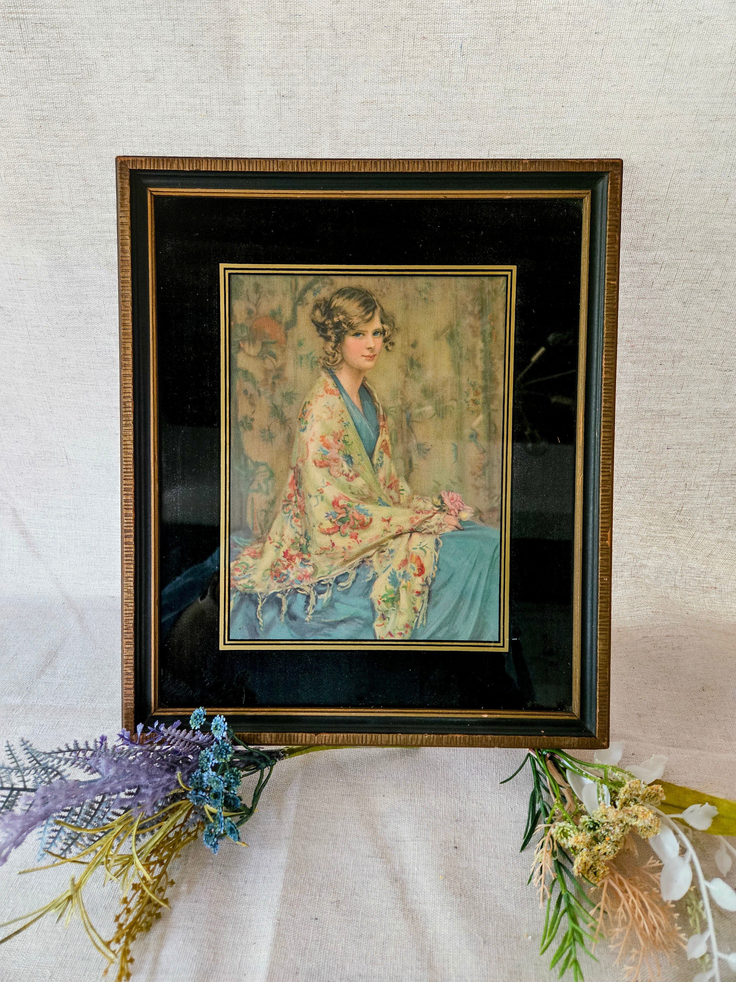 1920 s Alice Blue Gown Framed Art Lost Found Antiques Co