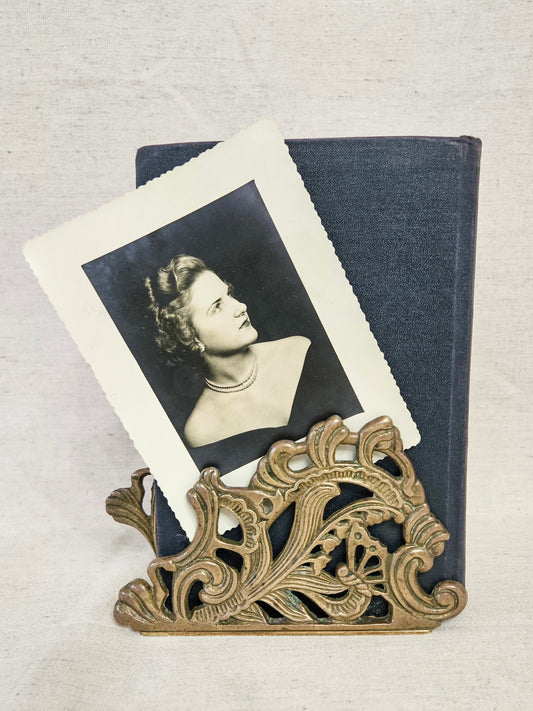 Vintage Ornate Brass Napkin Holder, Letter Holder - Teleflora