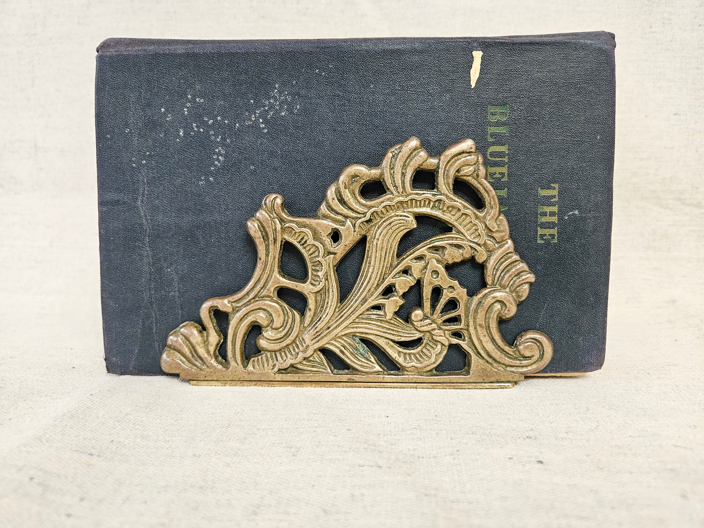 Vintage Ornate Brass Napkin Holder, Letter Holder - Teleflora