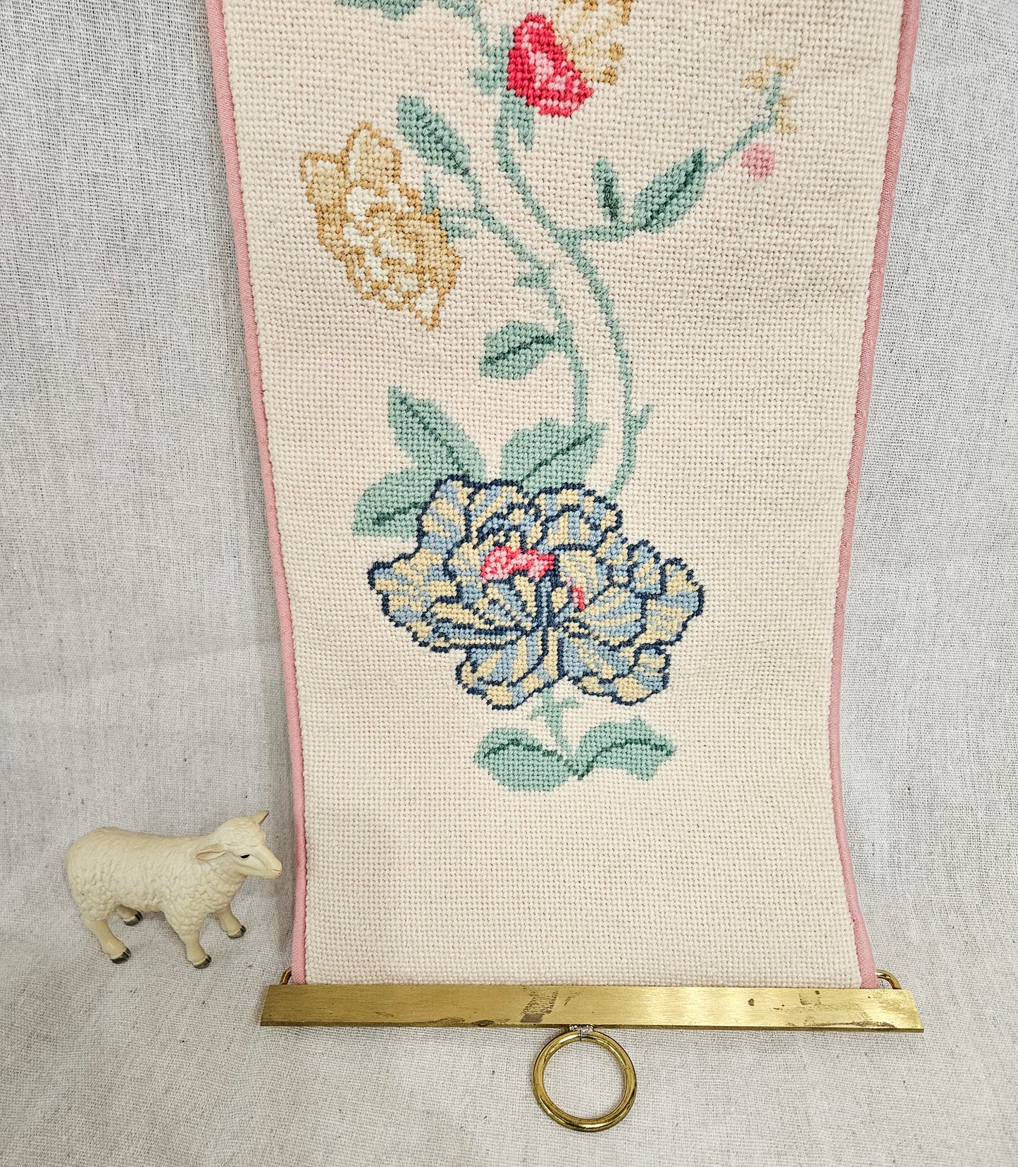 Needle Point Floral Vine Bell Pull