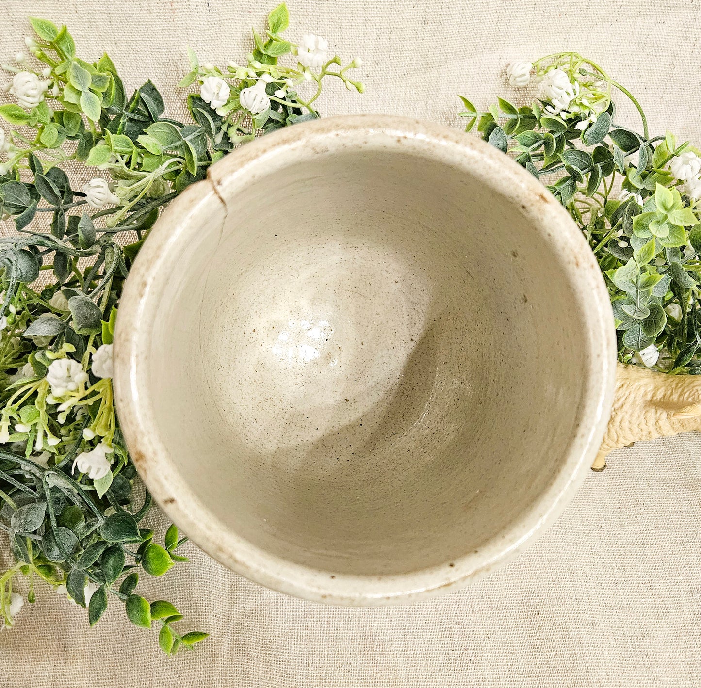 Blue Striped Crock - Utensil Holder - Beater Jar