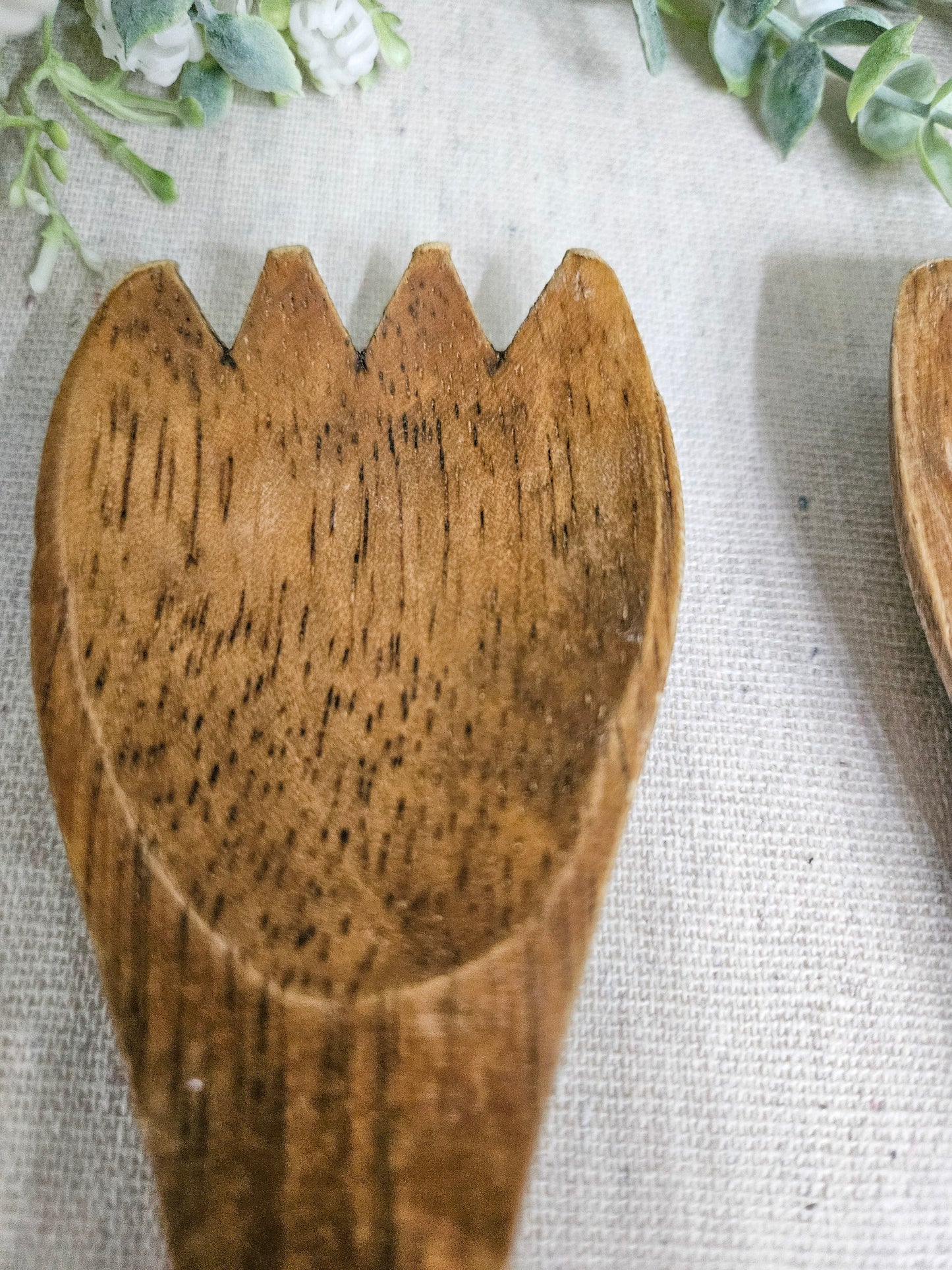 Primitive Hand carved Wooden Spoon Set