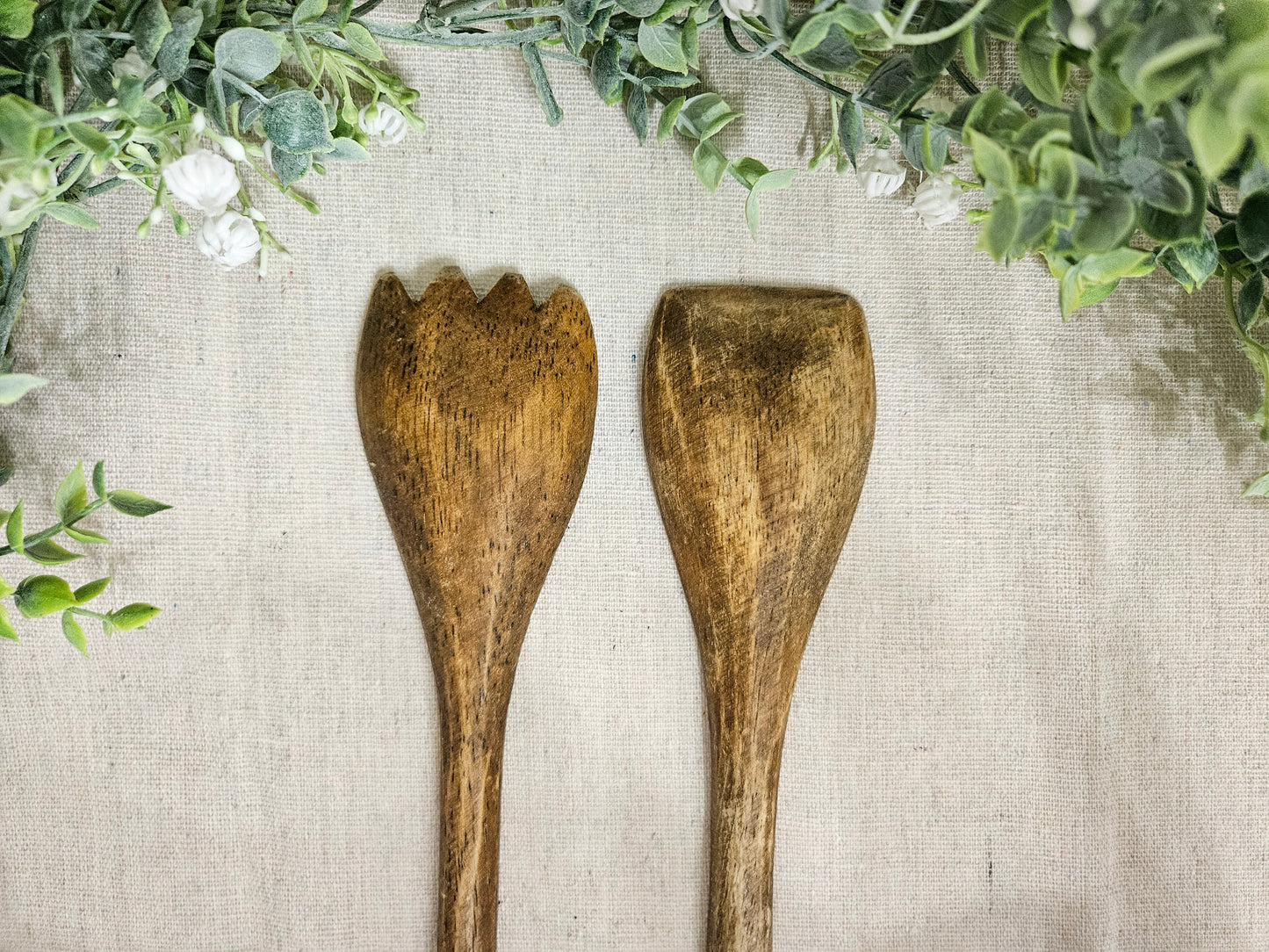 Primitive Hand carved Wooden Spoon Set