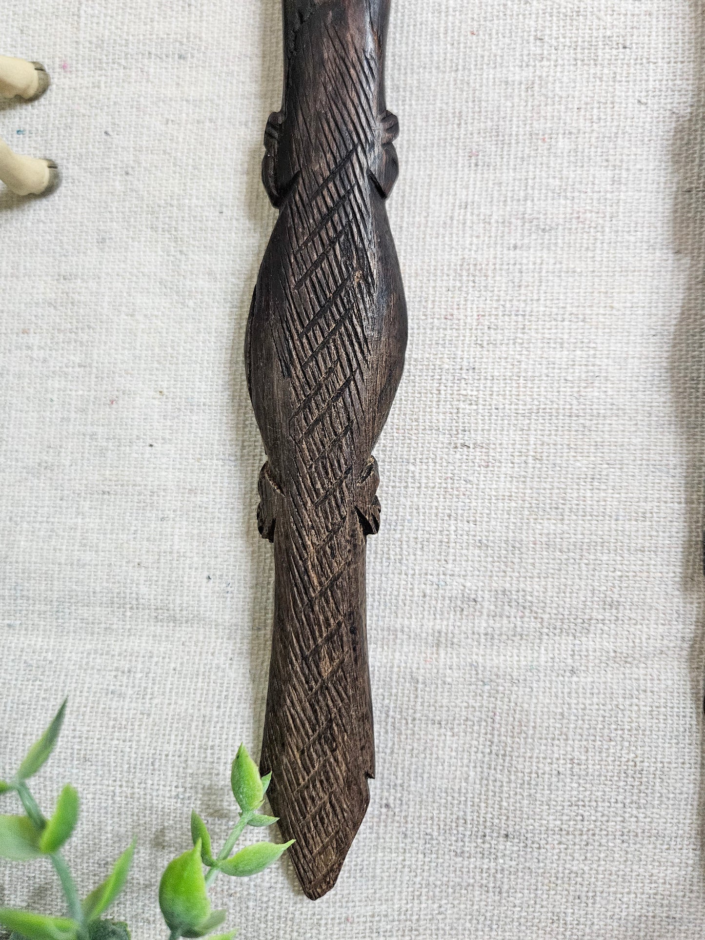 Vintage African  Ethnographic Hand Carved Wood Spoon Set