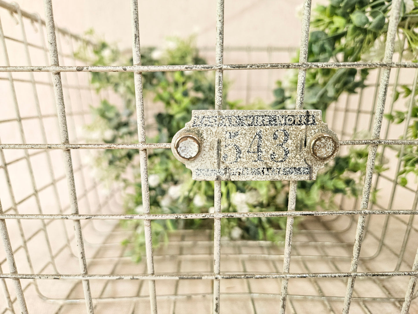 Vintage Metal Gym Locker Basket