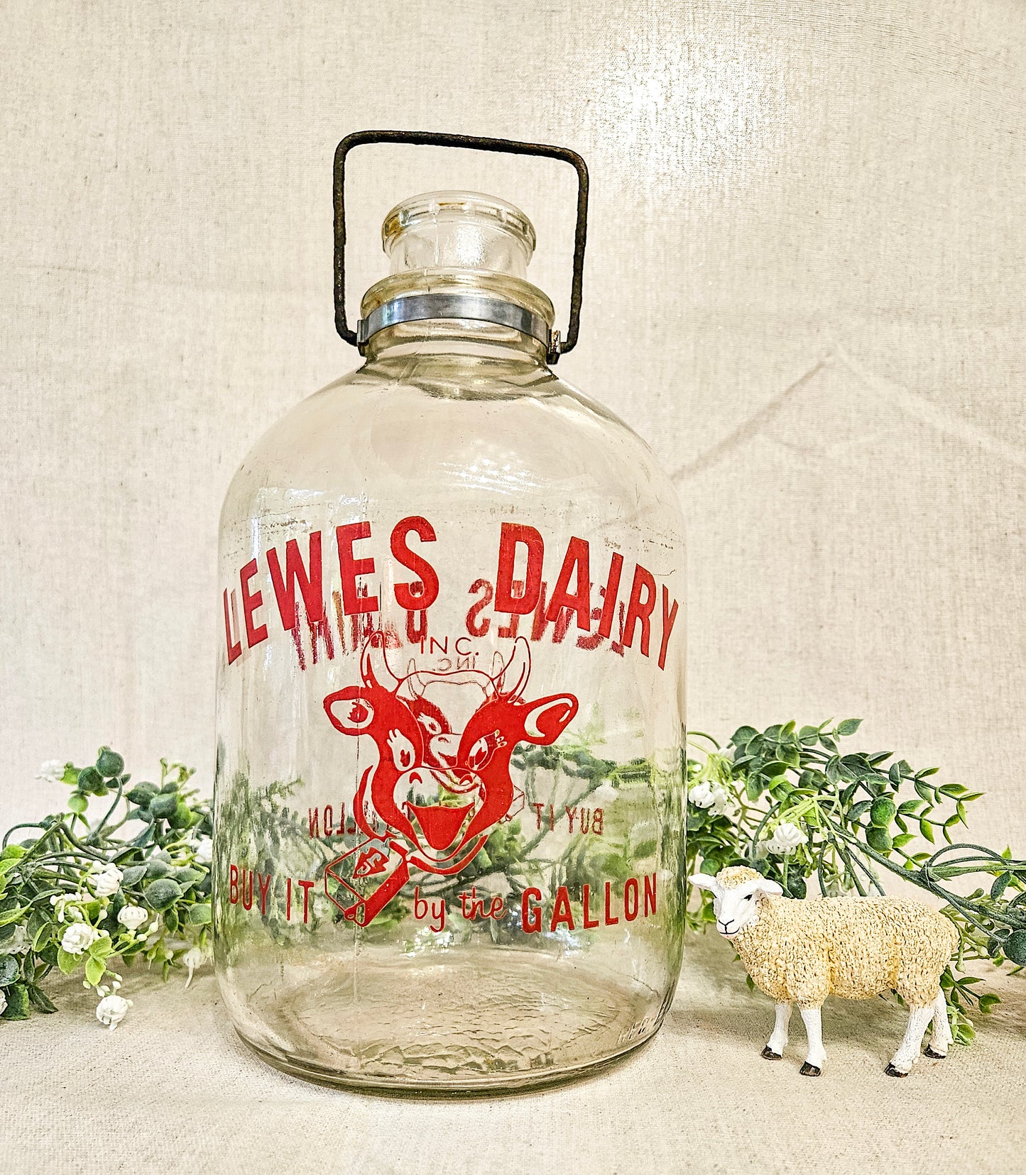 Lewes Dairy 1 gal. Milk Jug Glass Bottle