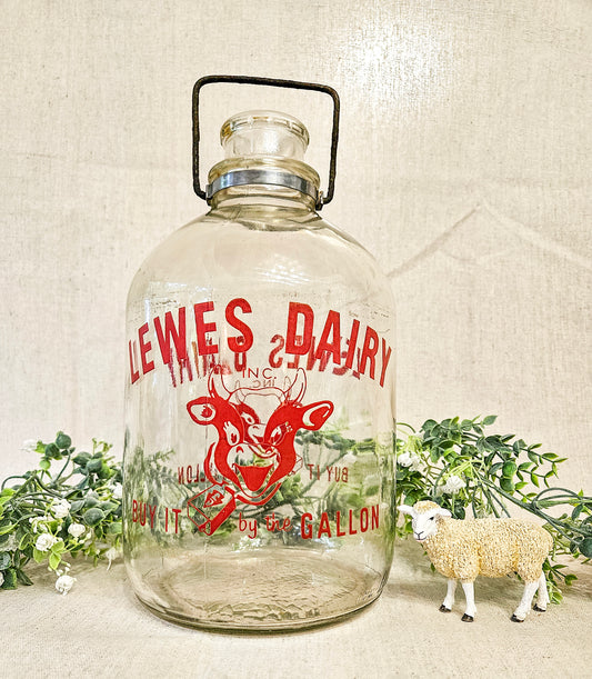 Lewes Dairy 1 gal. Milk Jug Glass Bottle