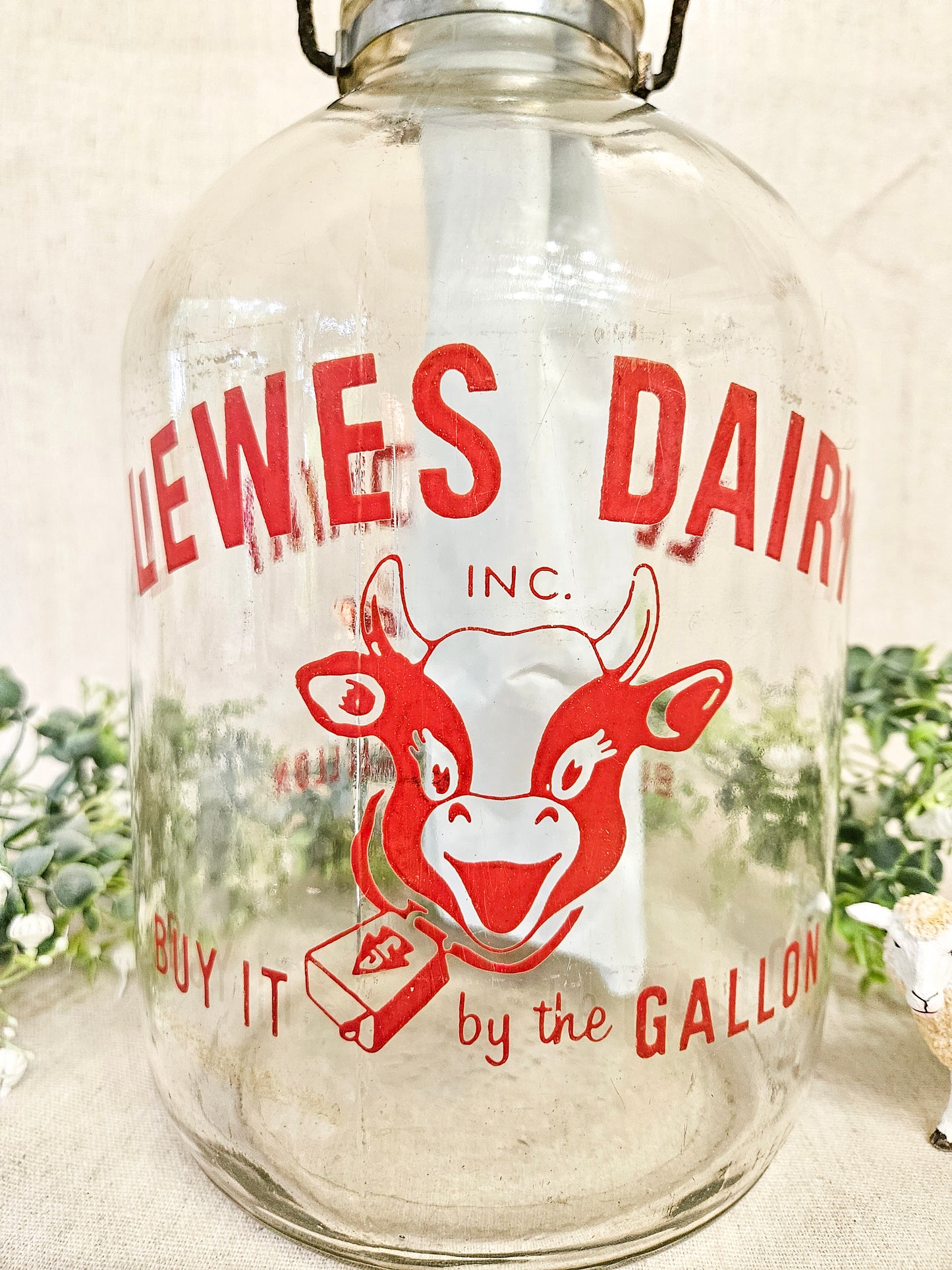 Lewes Dairy 1 gal. Milk Jug Glass Bottle