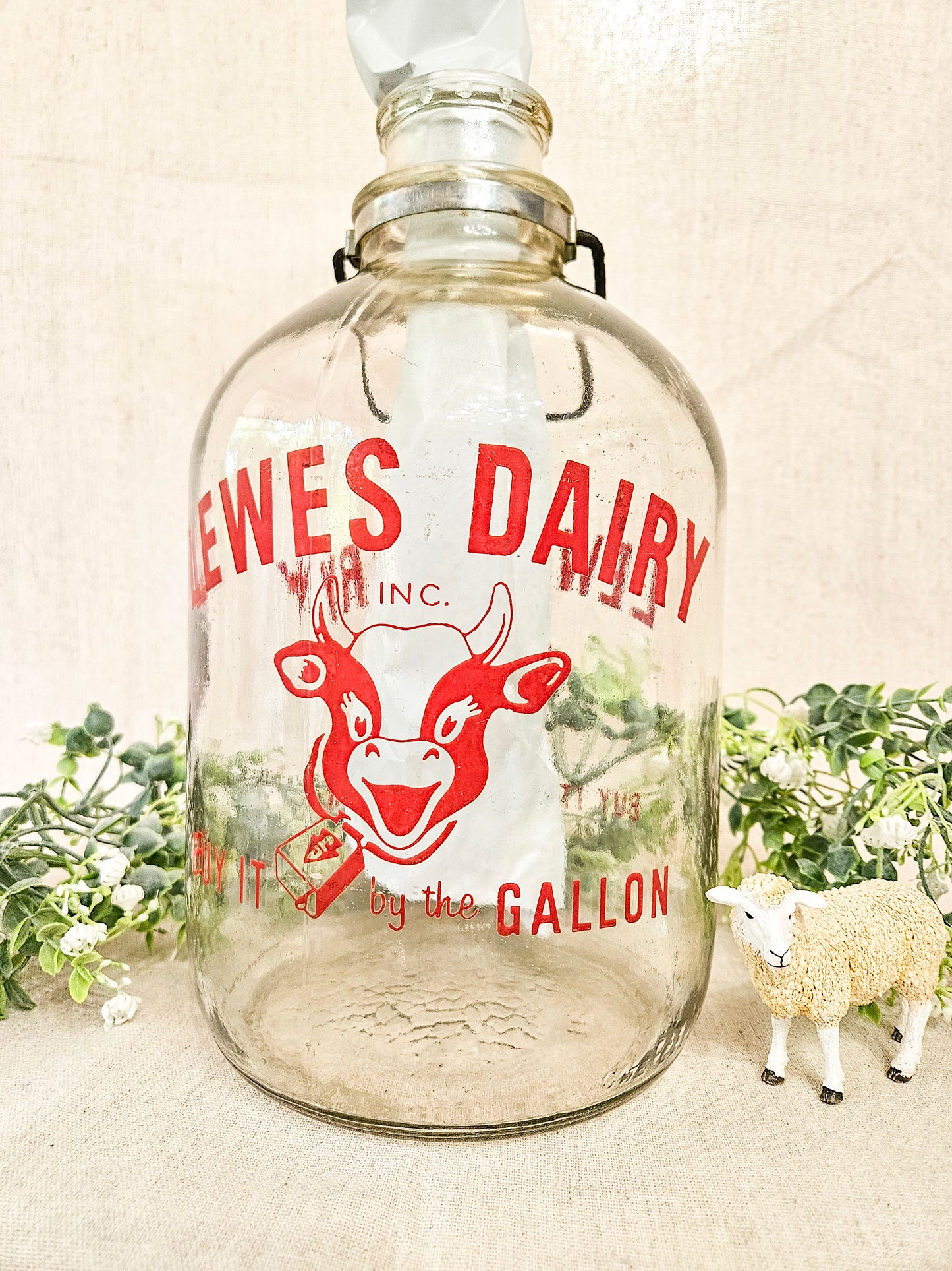 Lewes Dairy 1 gal. Milk Jug Glass Bottle