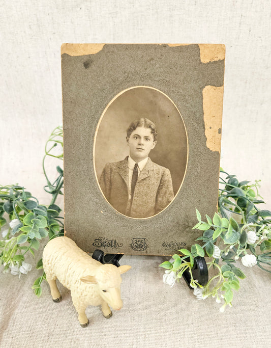 1902 Studio Cabinet Photo of a Young Boy