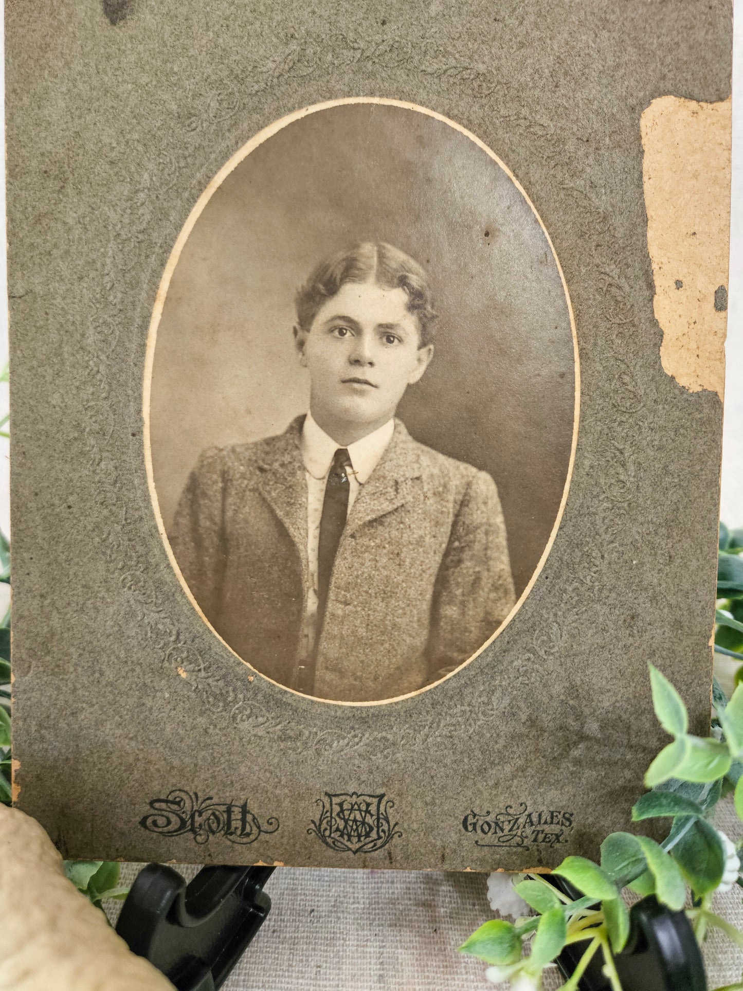 1902 Studio Cabinet Photo of a Young Boy