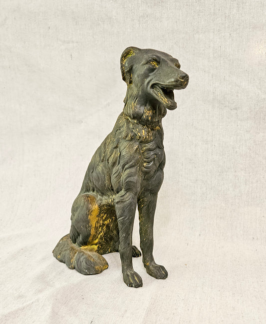 Antique  Russian Wolfhound/Borzoi Bronze Detailed Statue