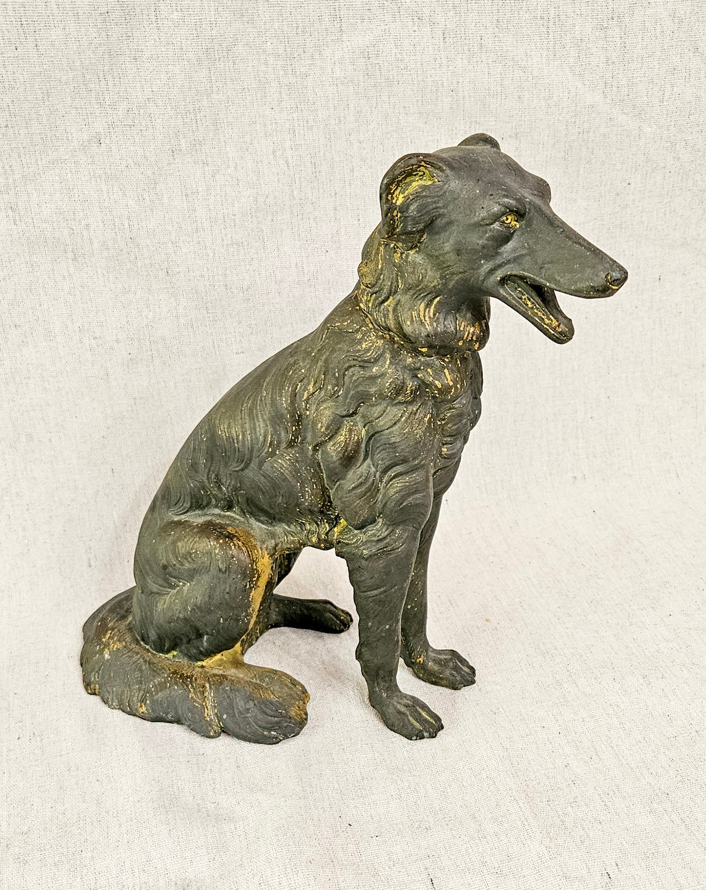 Antique  Russian Wolfhound/Borzoi Bronze Detailed Statue