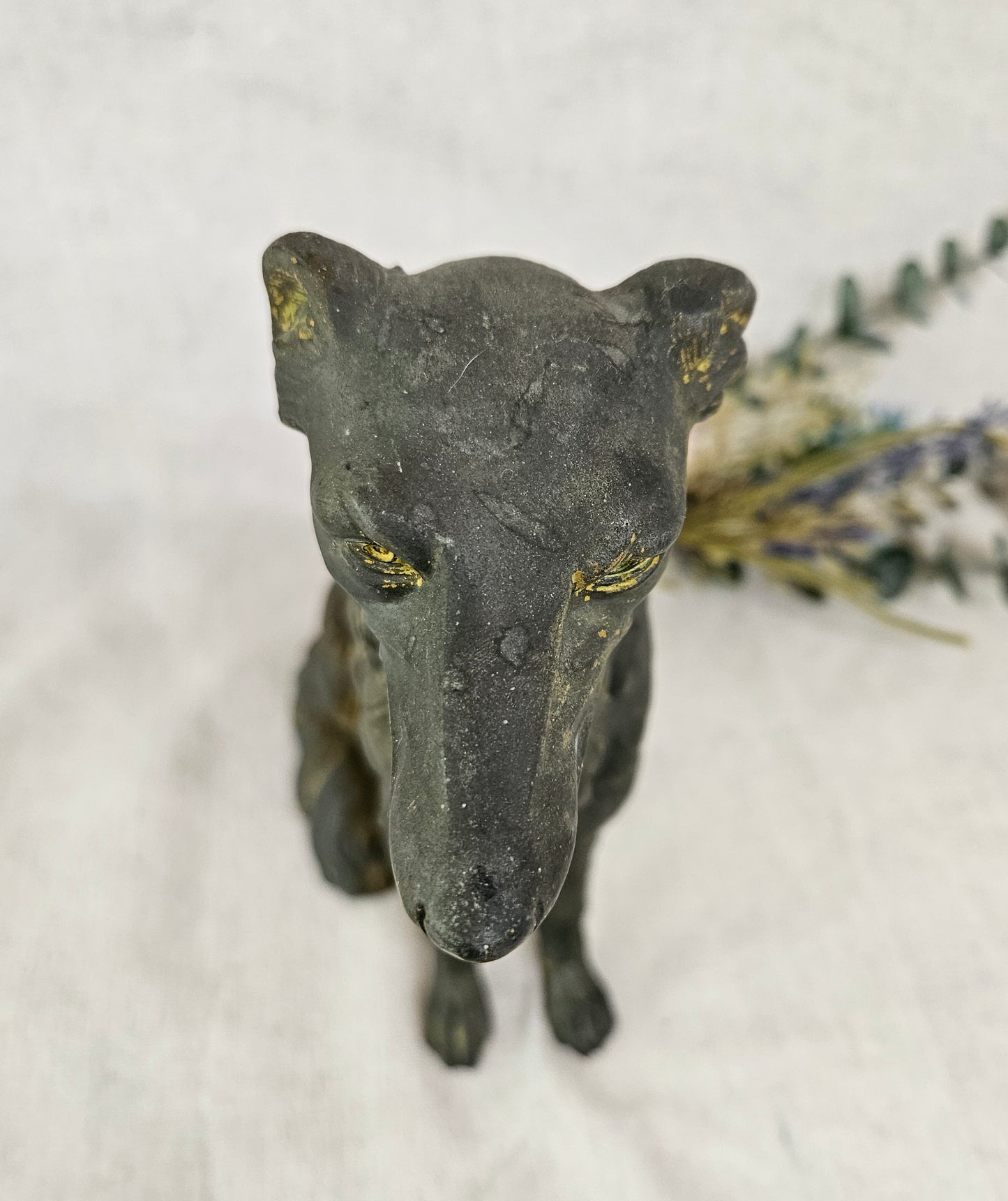 Antique  Russian Wolfhound/Borzoi Bronze Detailed Statue