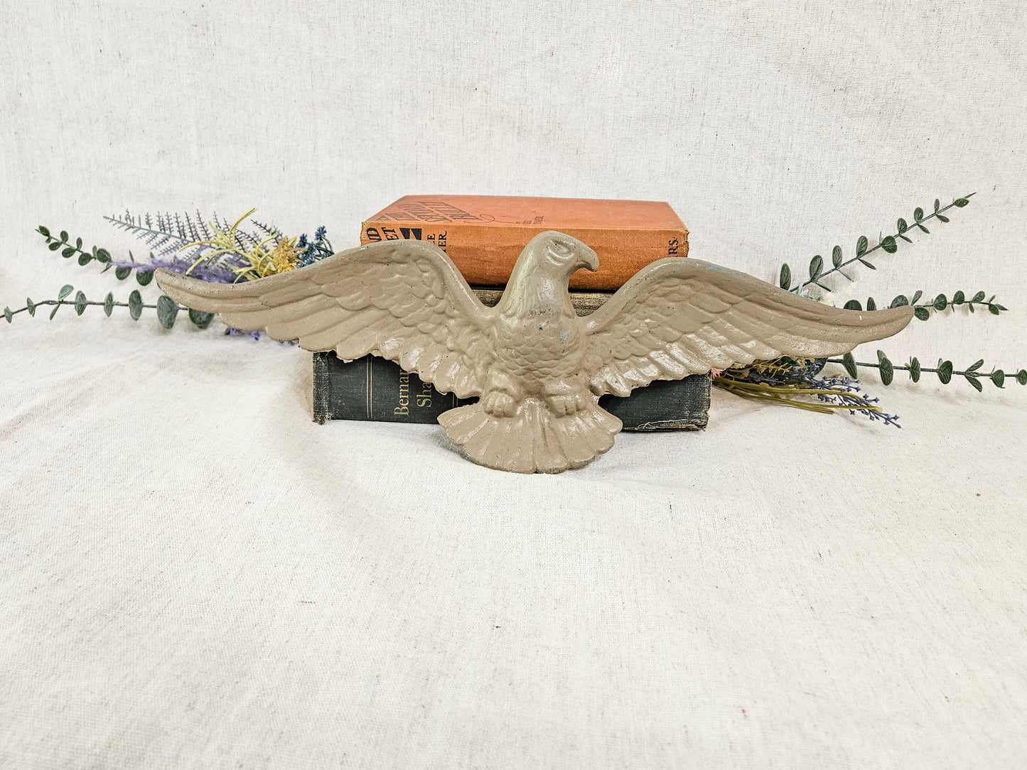 Vintage Americana Cast Metal Eagle Wall Hanging Federalist Plaque