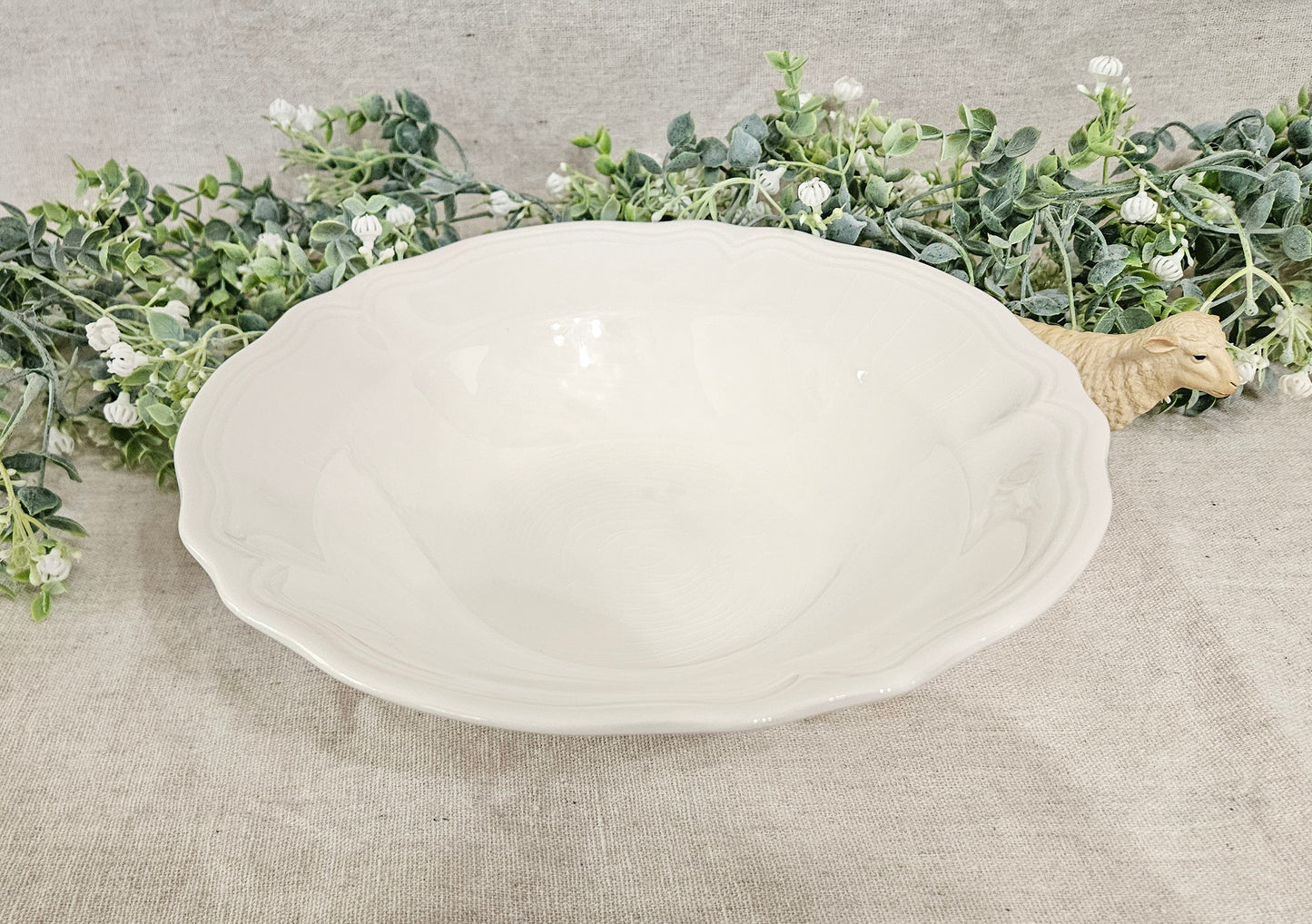 Federalist Ironstone White Serving Vegetable Bowl