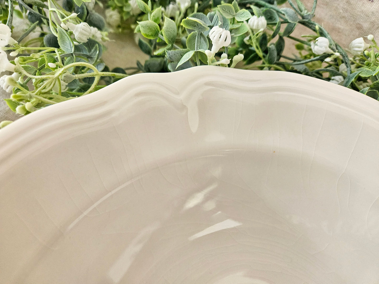 Federalist Ironstone White Serving Vegetable Bowl