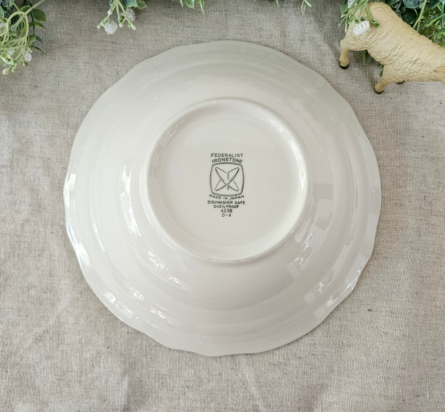 Federalist Ironstone White Serving Vegetable Bowl