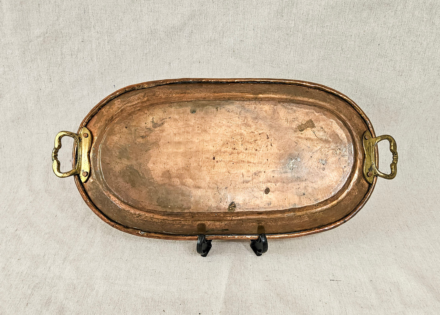 Hammered Copper Oval Serving Tray