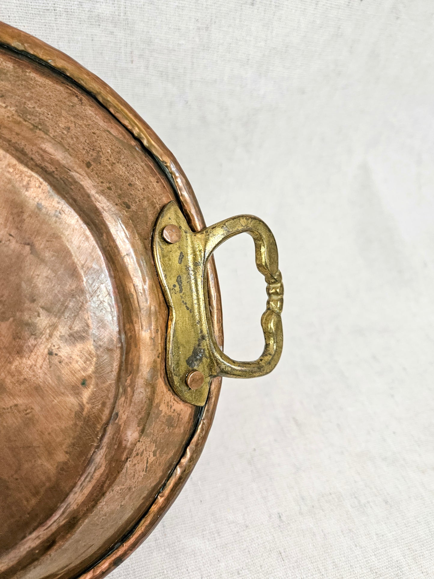 Hammered Copper Oval Serving Tray