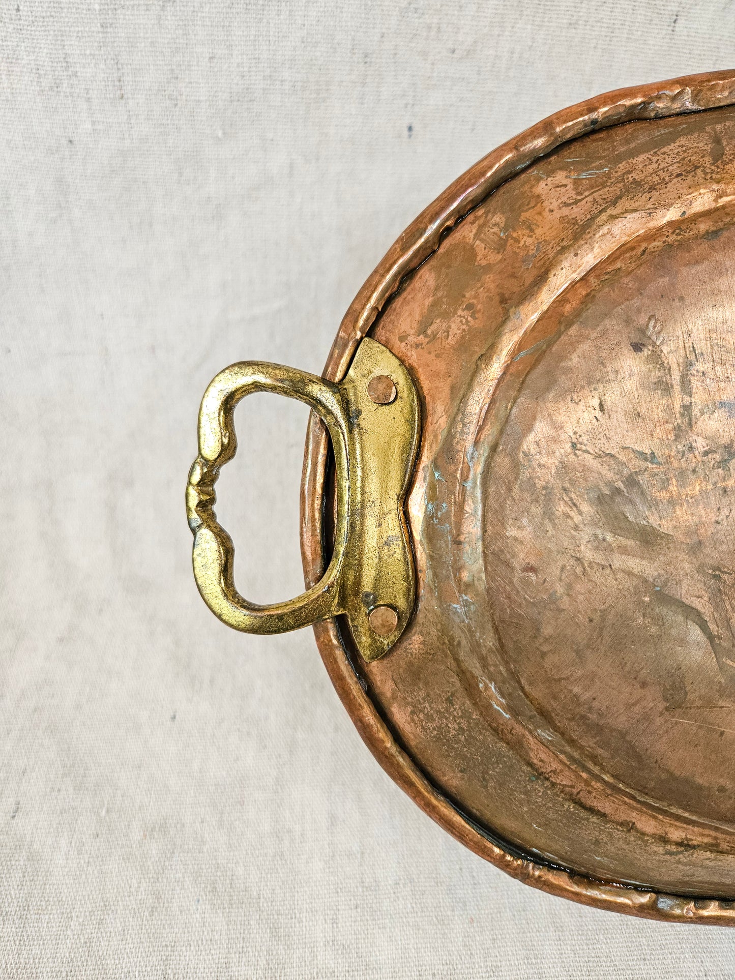 Hammered Copper Oval Serving Tray