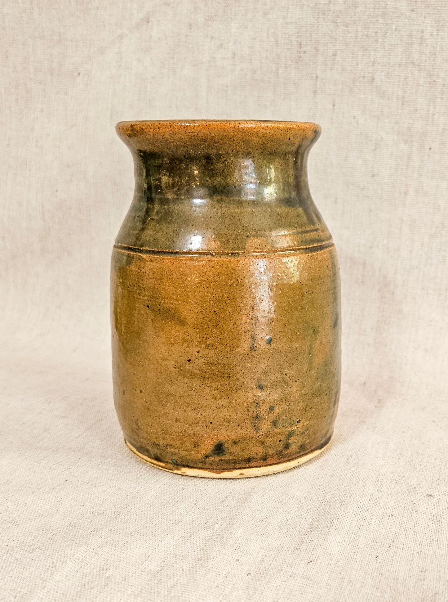 Artisan Studio Pottery Handmade Stoneware  Drip Glaze Vase