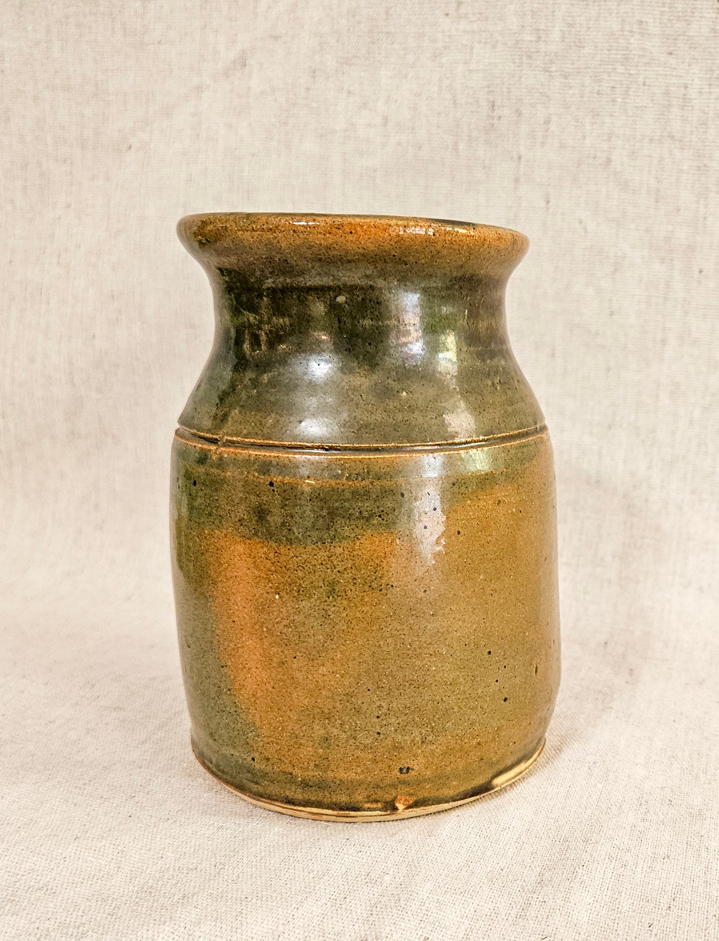 Artisan Studio Pottery Handmade Stoneware  Drip Glaze Vase
