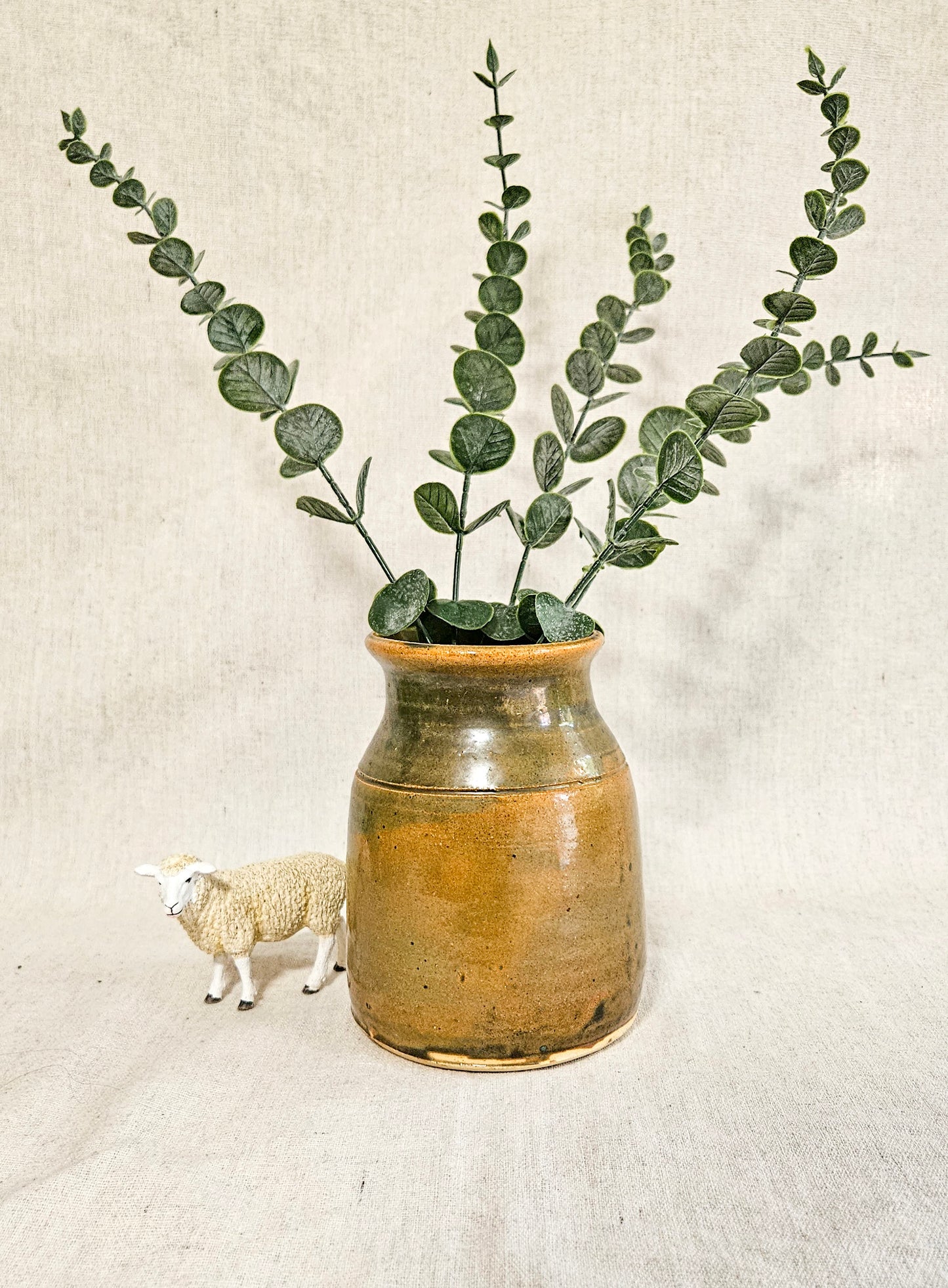 Artisan Studio Pottery Handmade Stoneware  Drip Glaze Vase