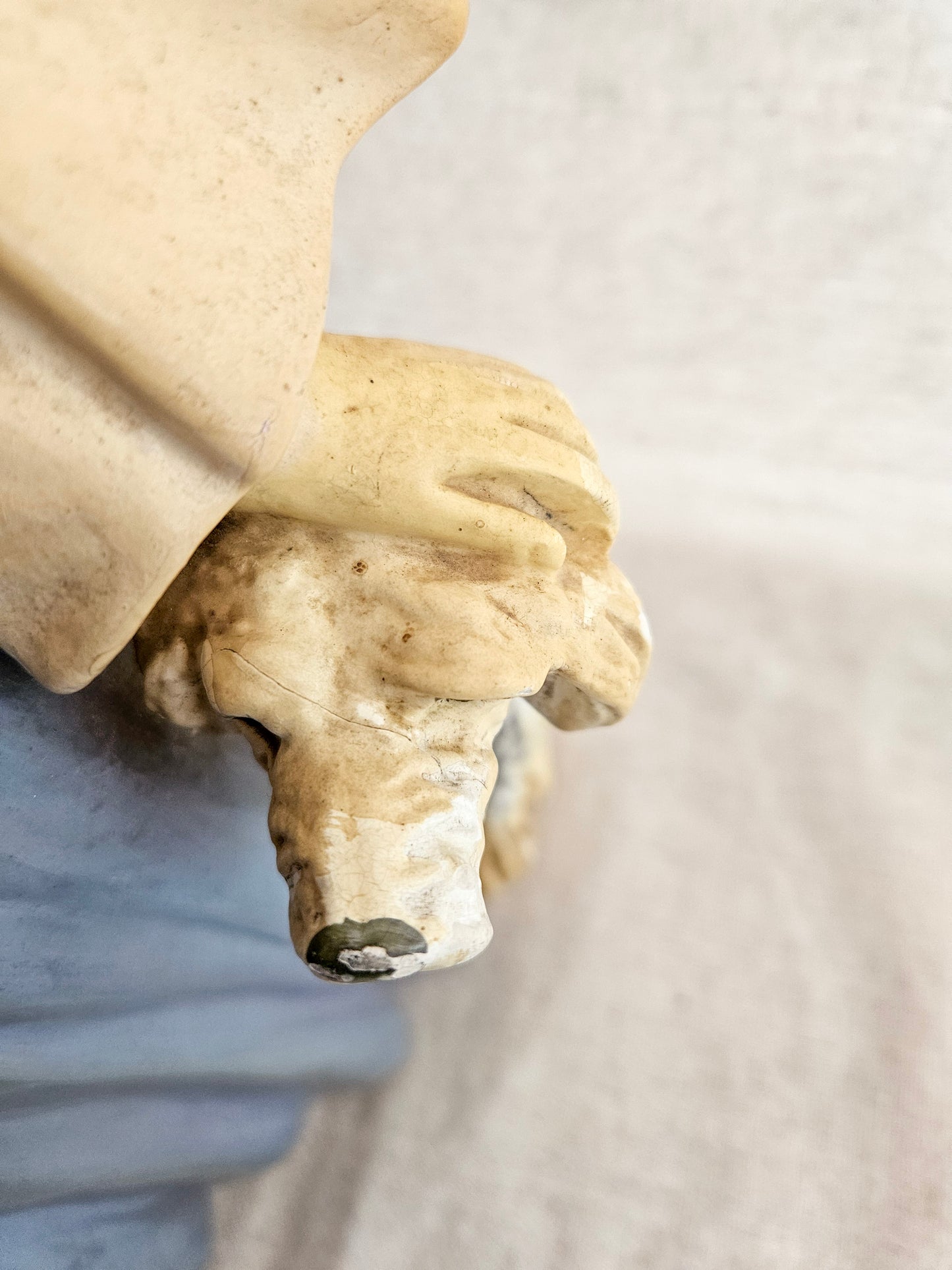 Art Deco Chalkware Statue of a Woman with 2 Large Dogs