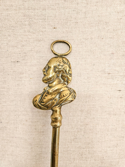 Vintage William Shakespeare Brass Poker Toasting Fireplace Fork